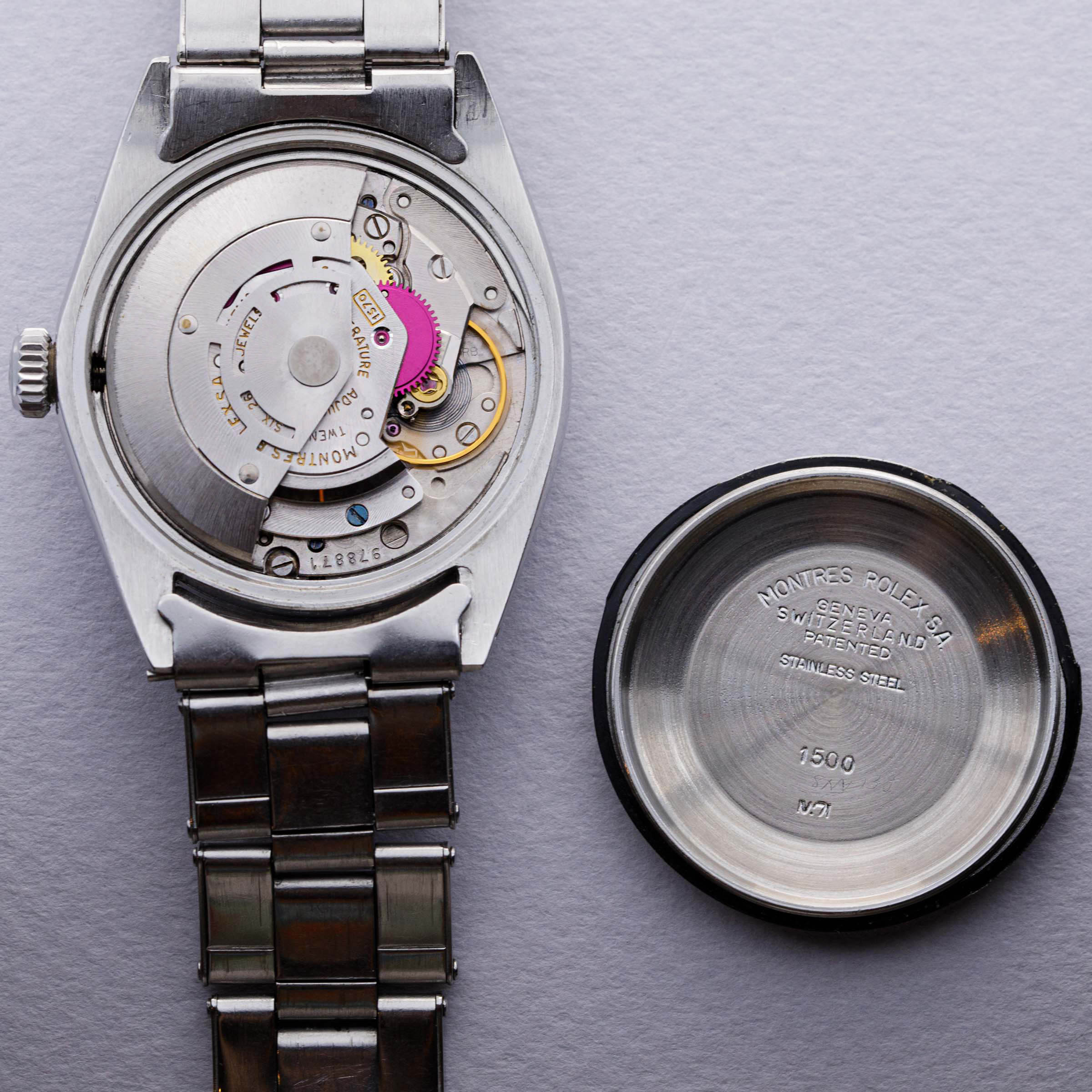 Rolex Oyster Perpetual Date 1500 Blue Mosaic Dial | Auctions