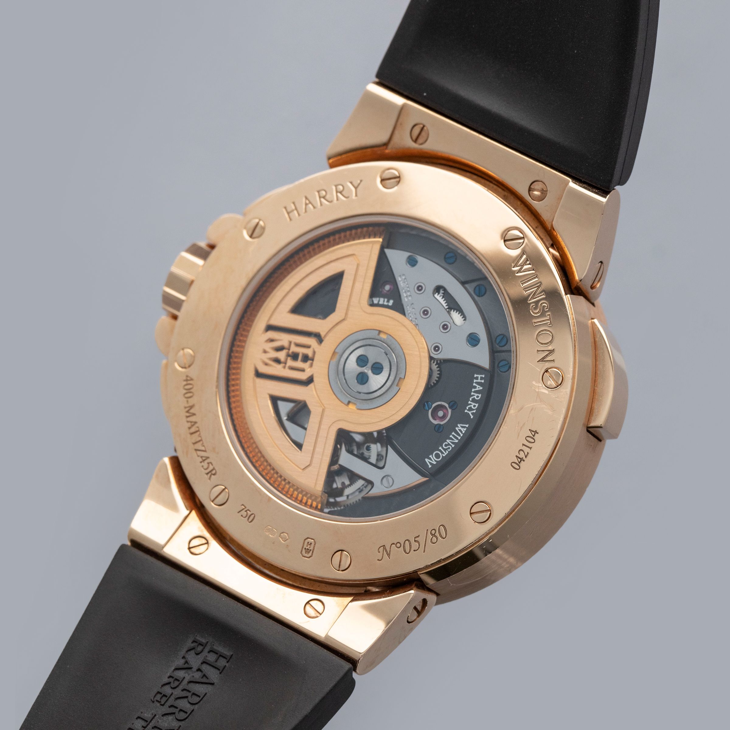 Harry Winston Ocean Tourbillon GMT Worldtimer 400-MATTZ45R 18k RG