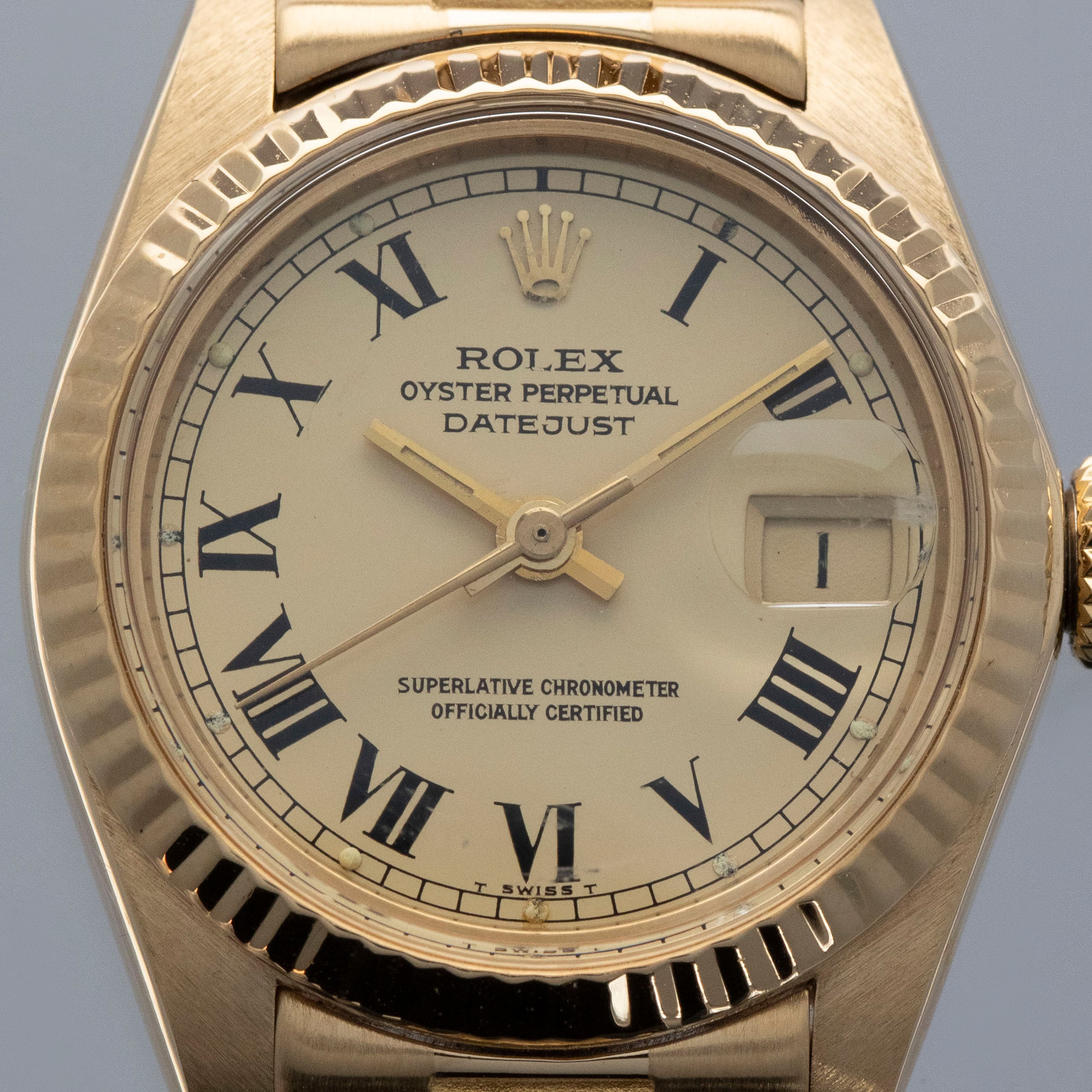 Rolex Ladies Datejust 6917 Champagne Roman Dial 18k YG | Auctions