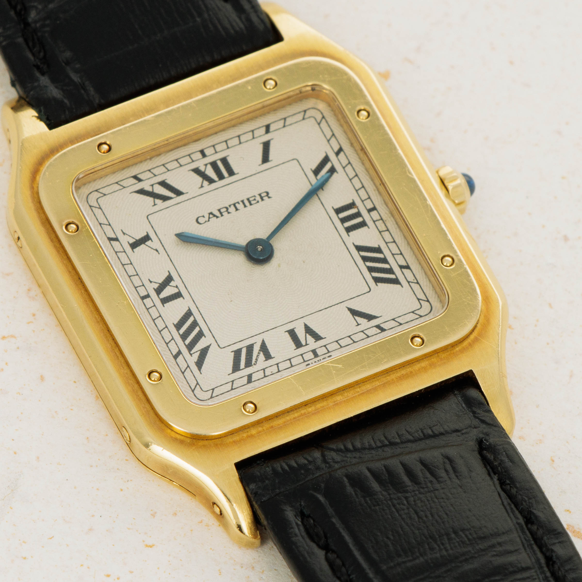 Cartier Santos Dumont 1576 18k YG Auctions Loupe This