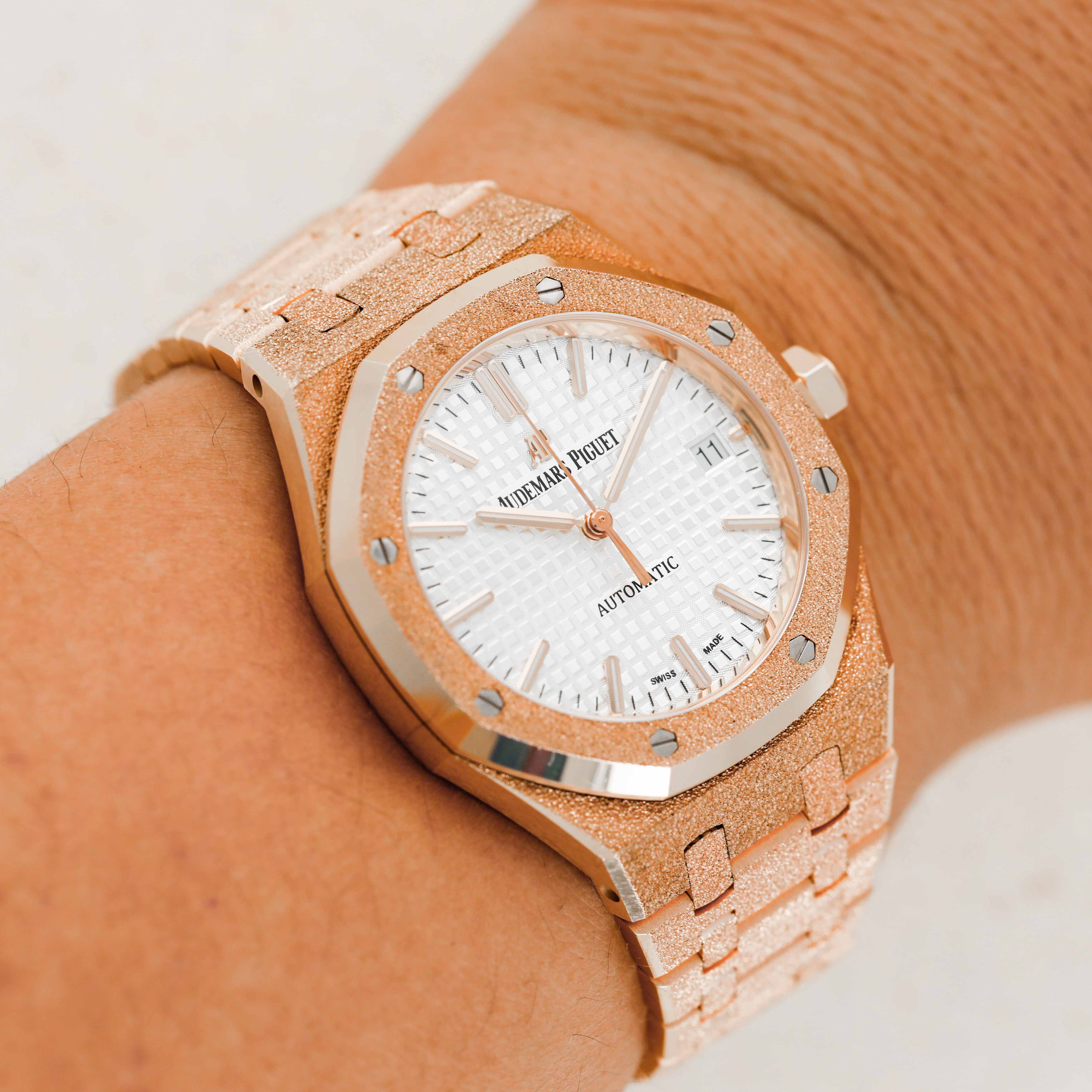 Audemars piguet shop frosted rose gold