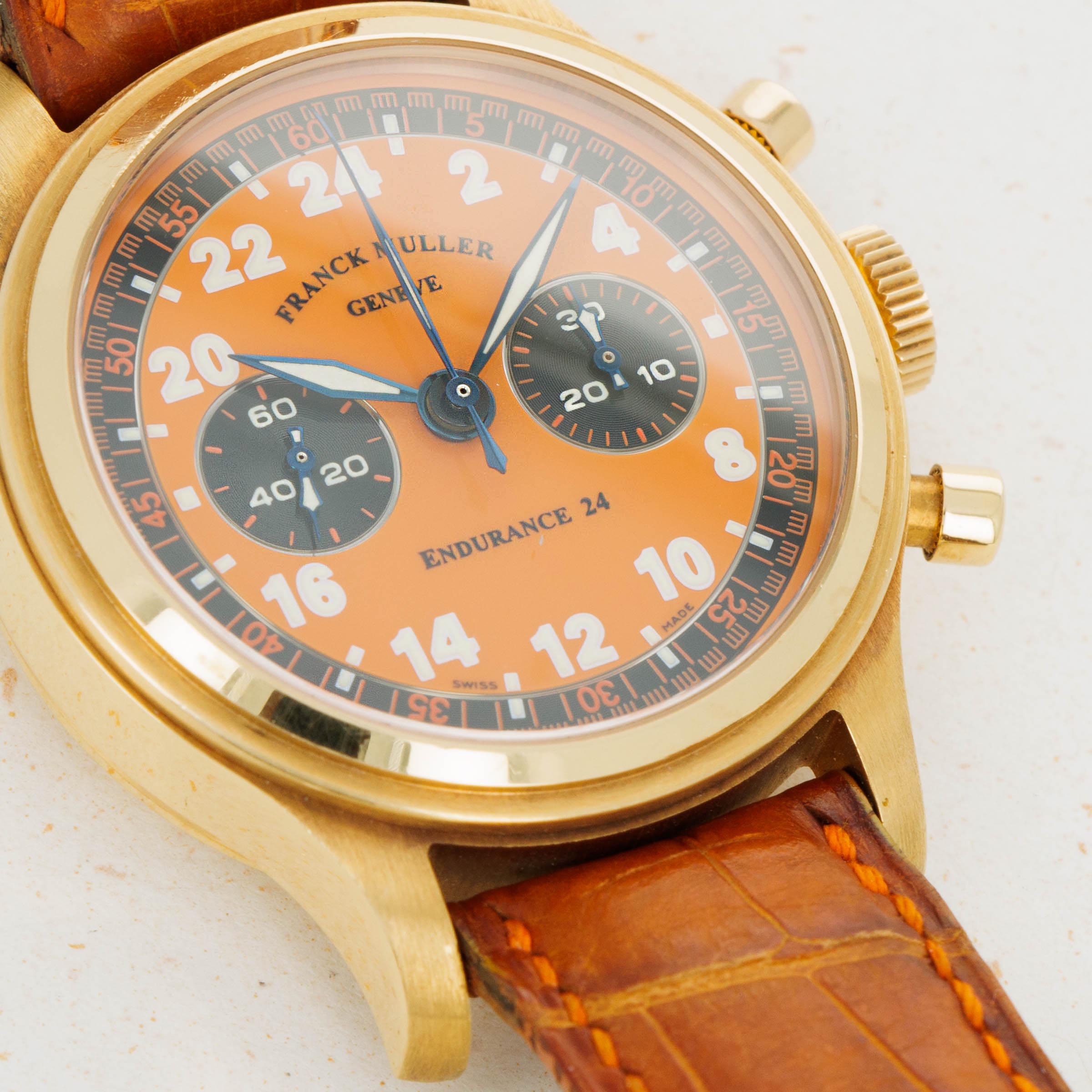 Franck Muller Endurance 24 Chronograph 18k YG Orange Dial