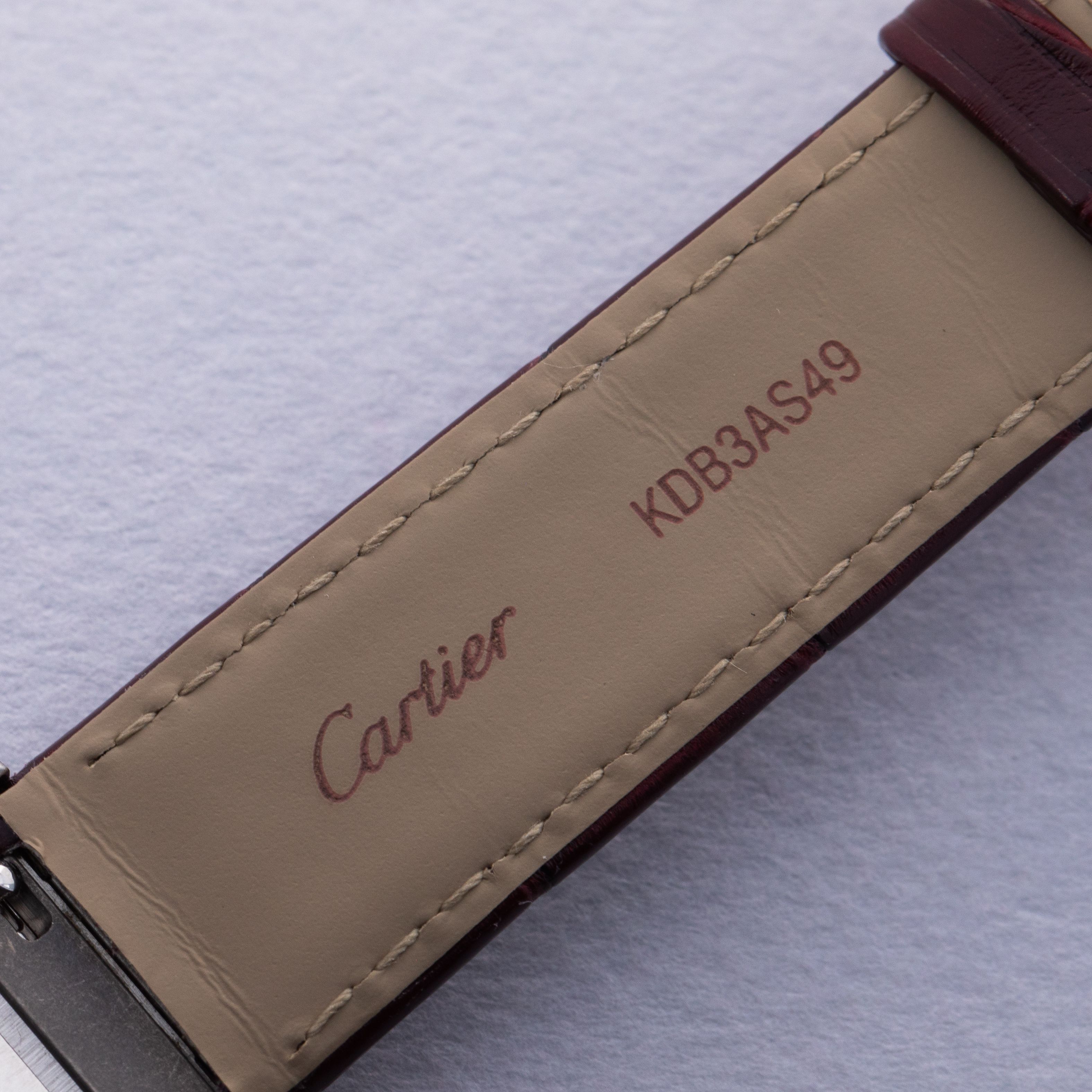 Cartier Santos Dumont Burgundy Lacquered Platinum CRWGSA0053