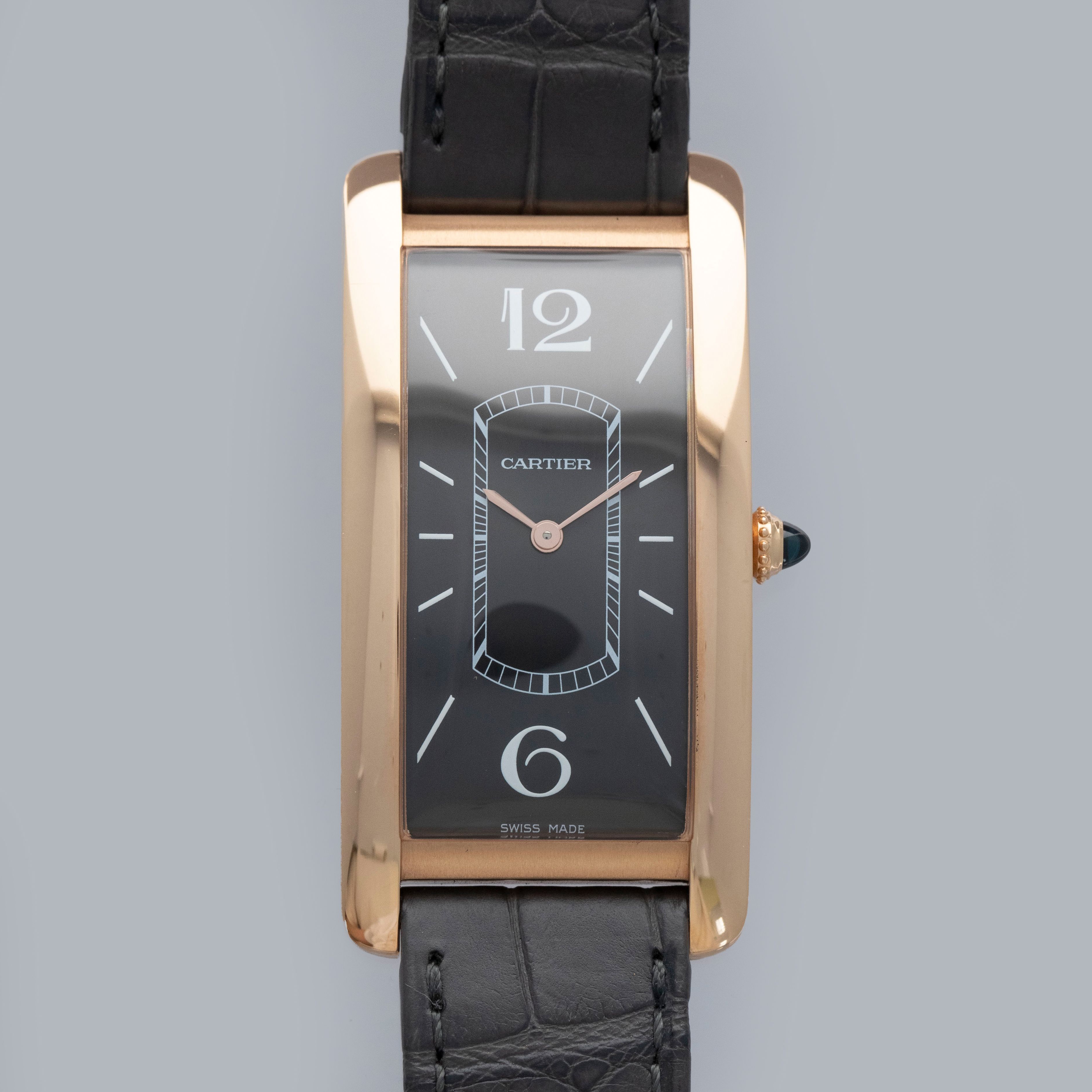 Cartier Tank Cintree WGTA0025 Black Dial 18k RG | Auctions | Loupe