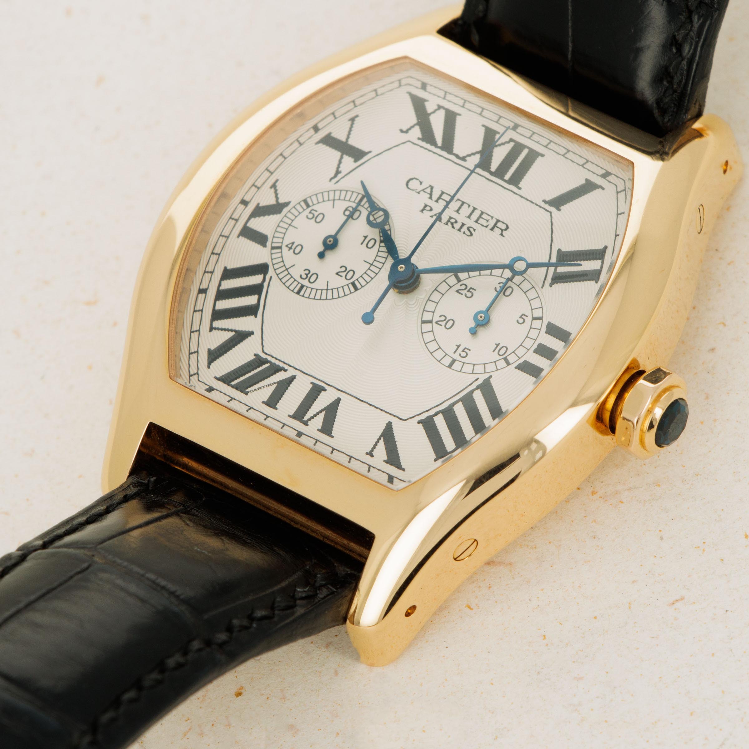 Cartier Tortue Monopoussir Chronograph CPCP 2781 18k YG Auctions