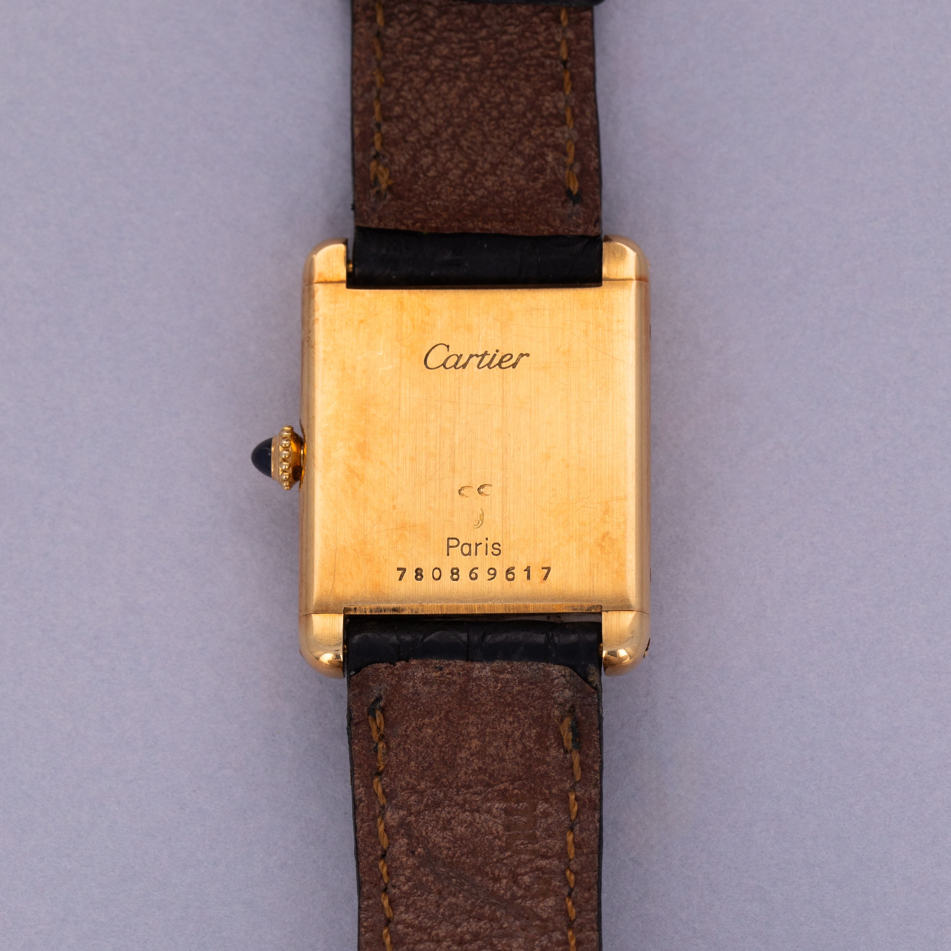 Cartier Tank Louis 78086 Paris Dial Box and Papers 18ky YG