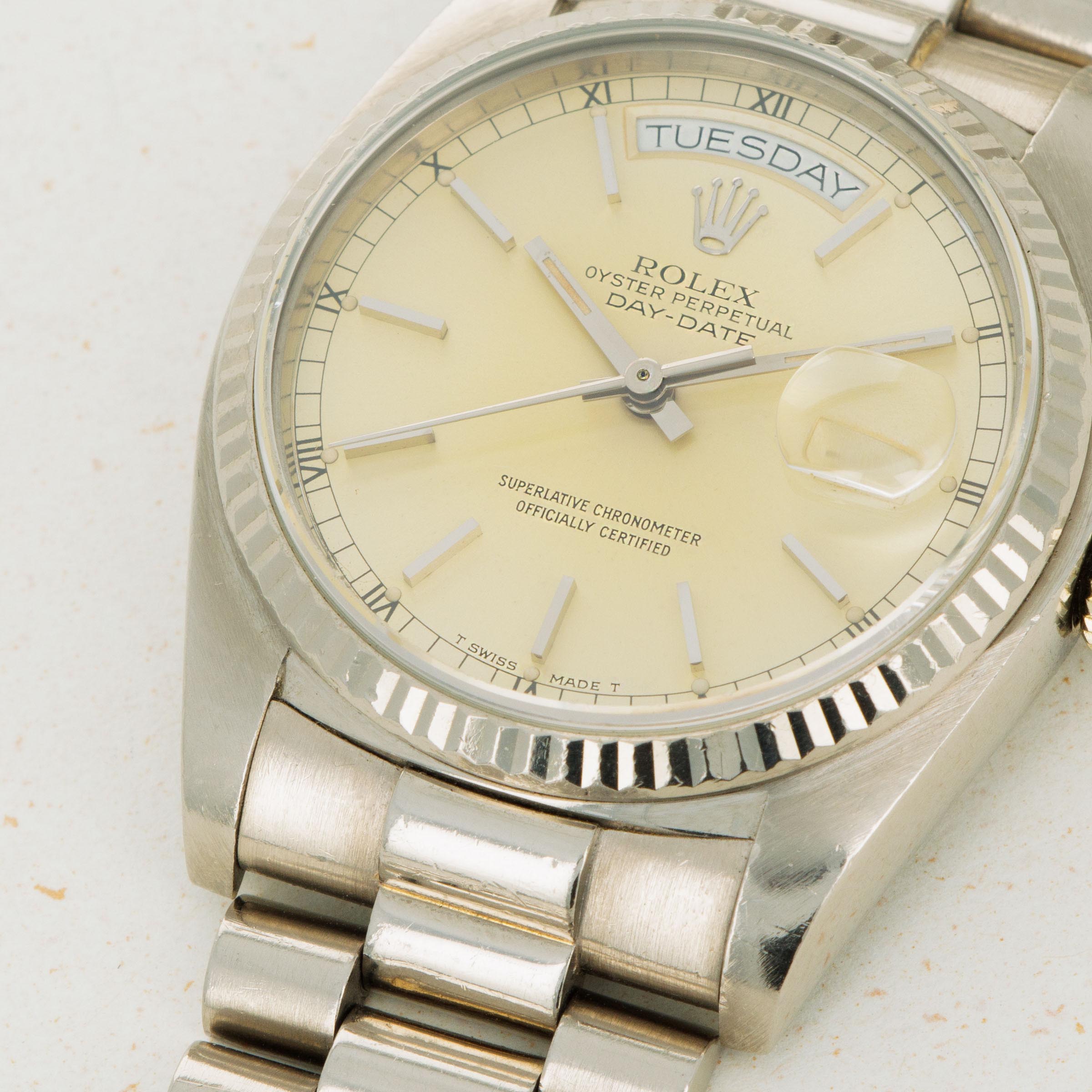 Rolex Day-Date White Gold 18039 Tropical Dial | Auctions | Loupe This