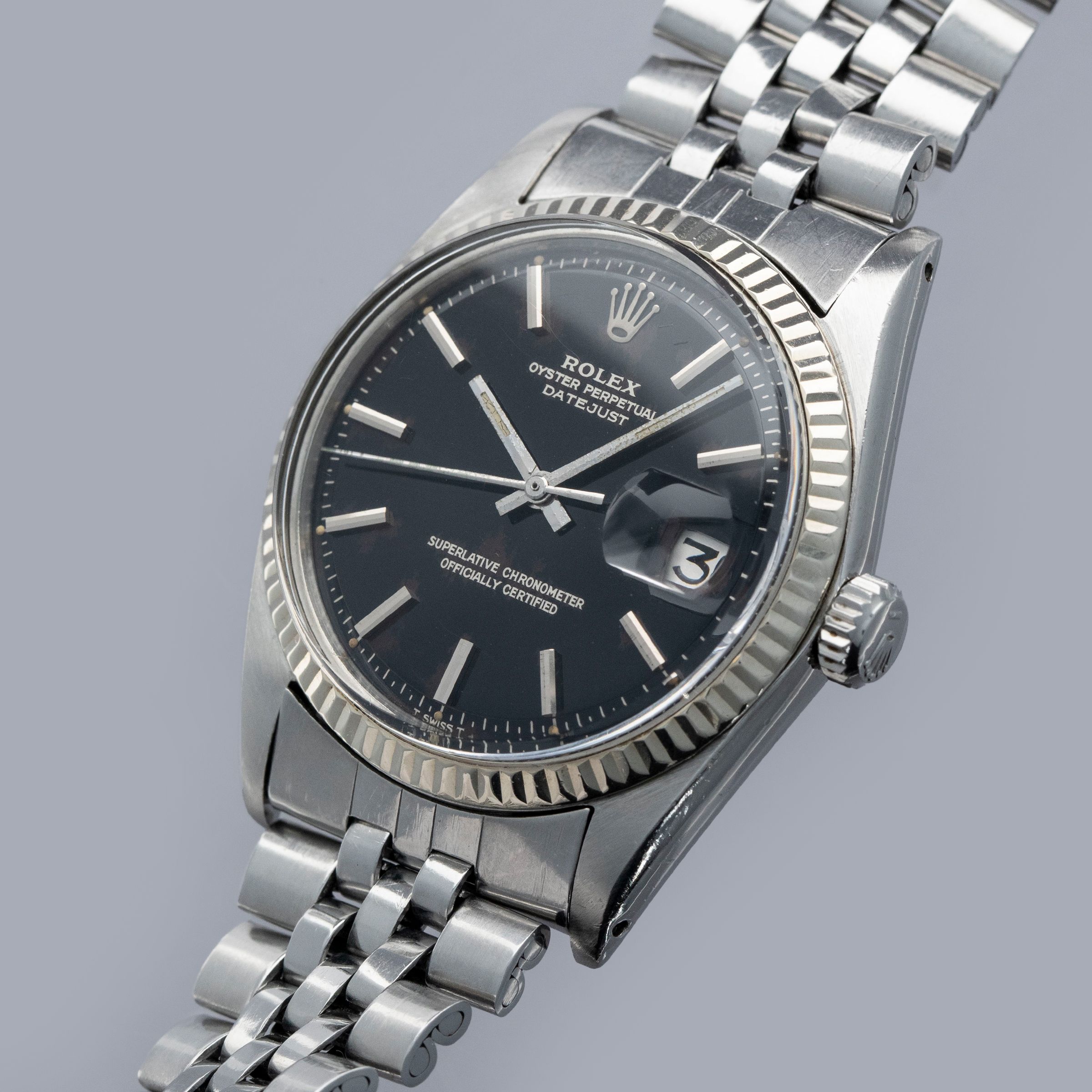 Rolex Datejust 1601 Black Gilt Dial | Auctions | Loupe This