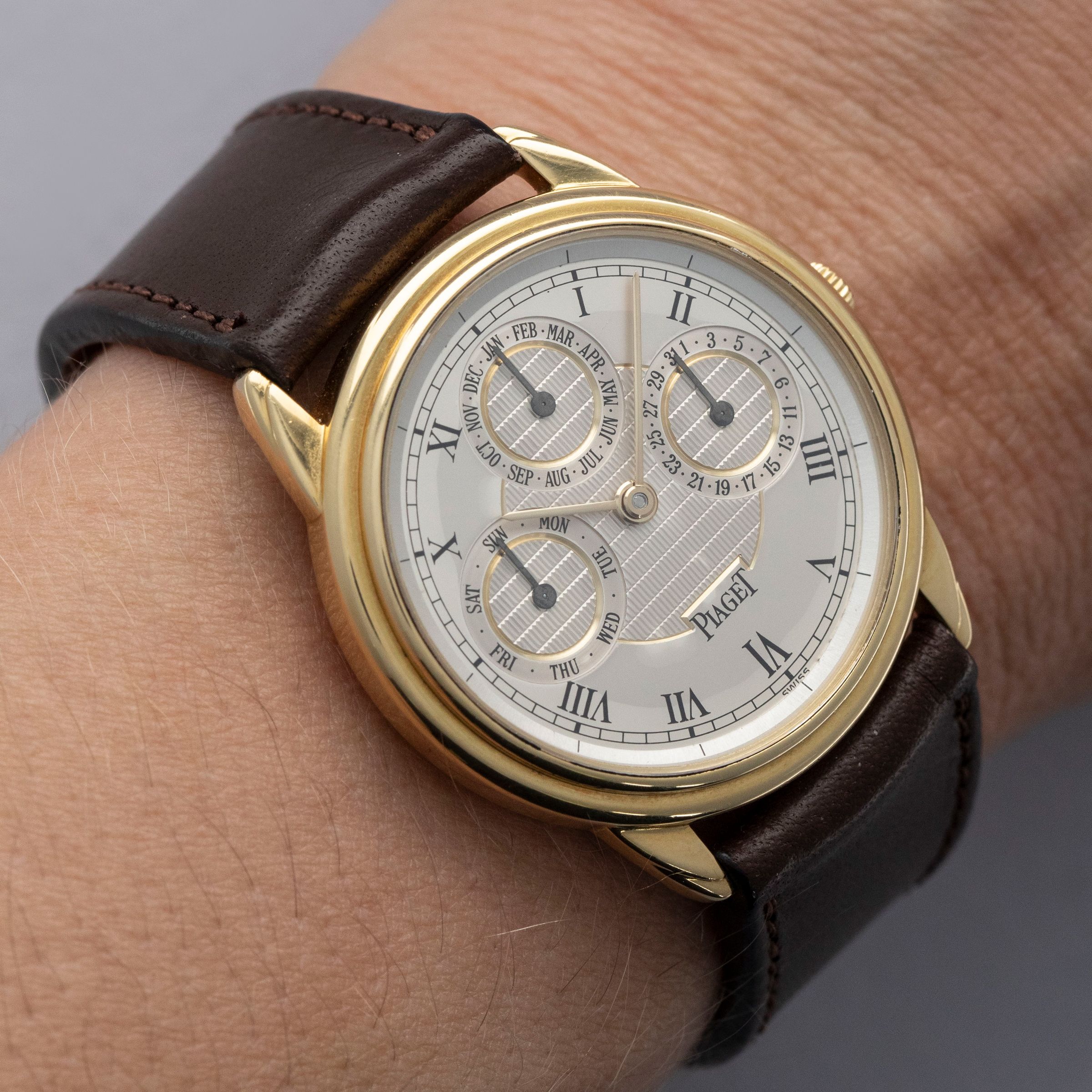 Piaget Gouverneur Triple Date Calendar Automatic 15959 18k YG