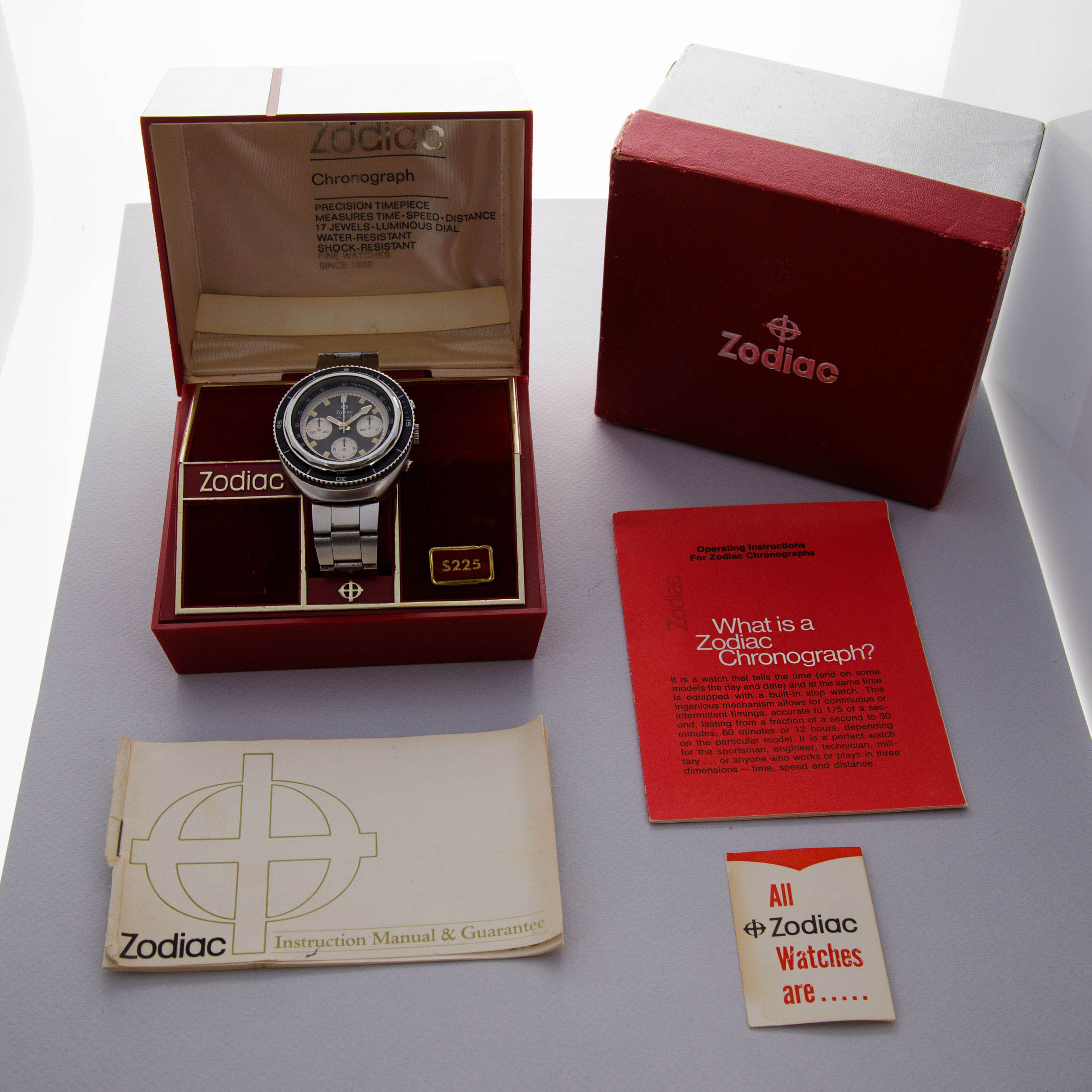 Zodiac Super Sea Wolf Chronograph Steel 872-843 Box and