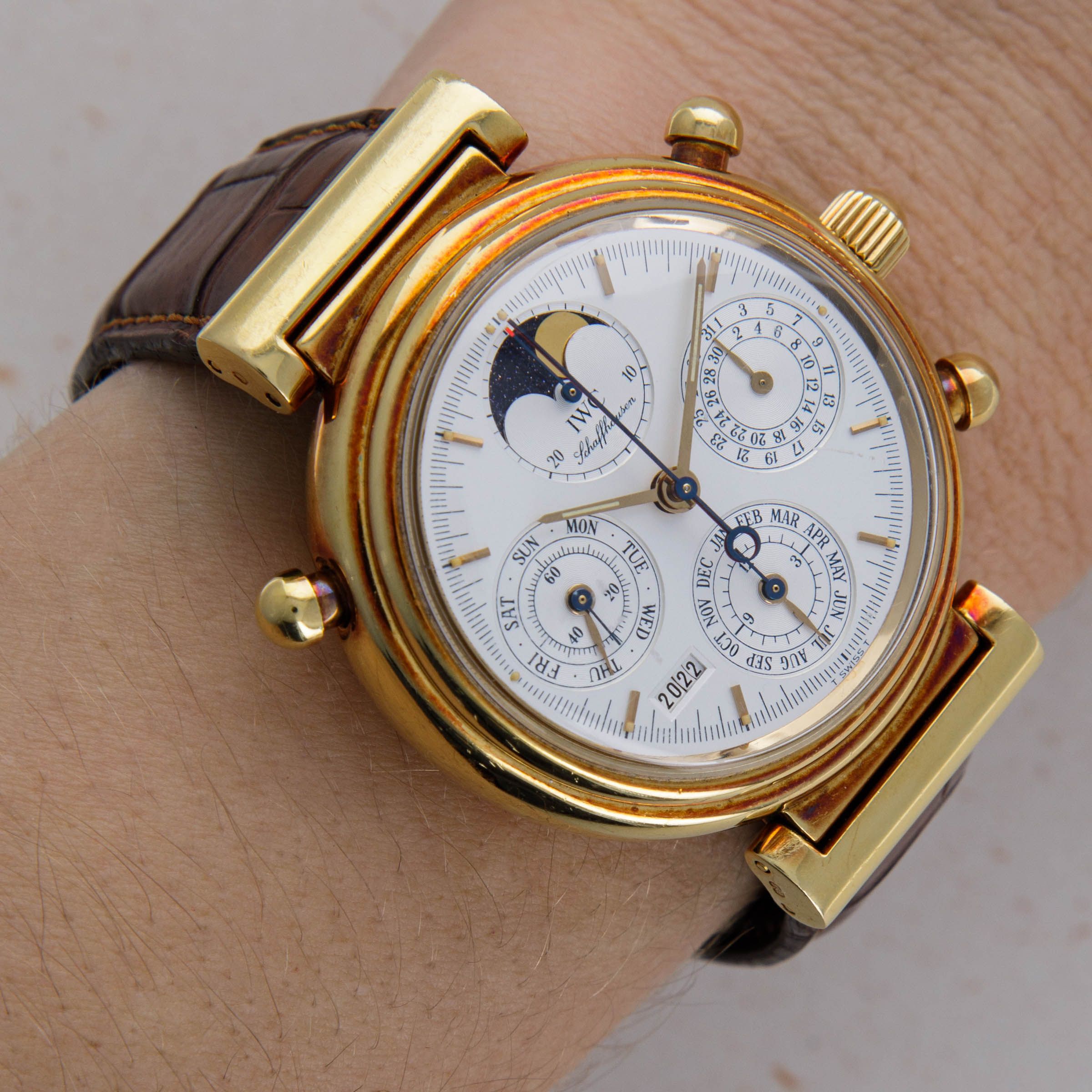 IWC Da Vinci Perpetual Calendar Split Second Chronograph 3751 18k YG Auctions Loupe This