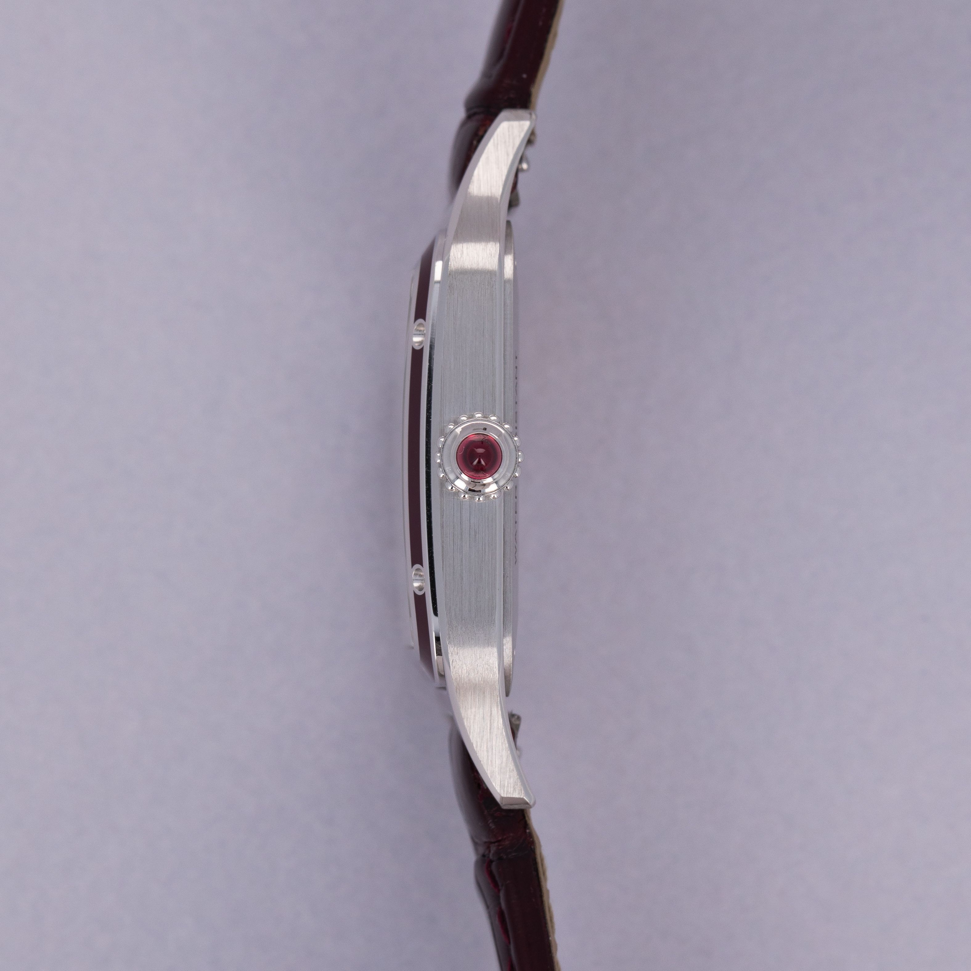 Cartier Santos Dumont Burgundy Lacquered Platinum CRWGSA0053