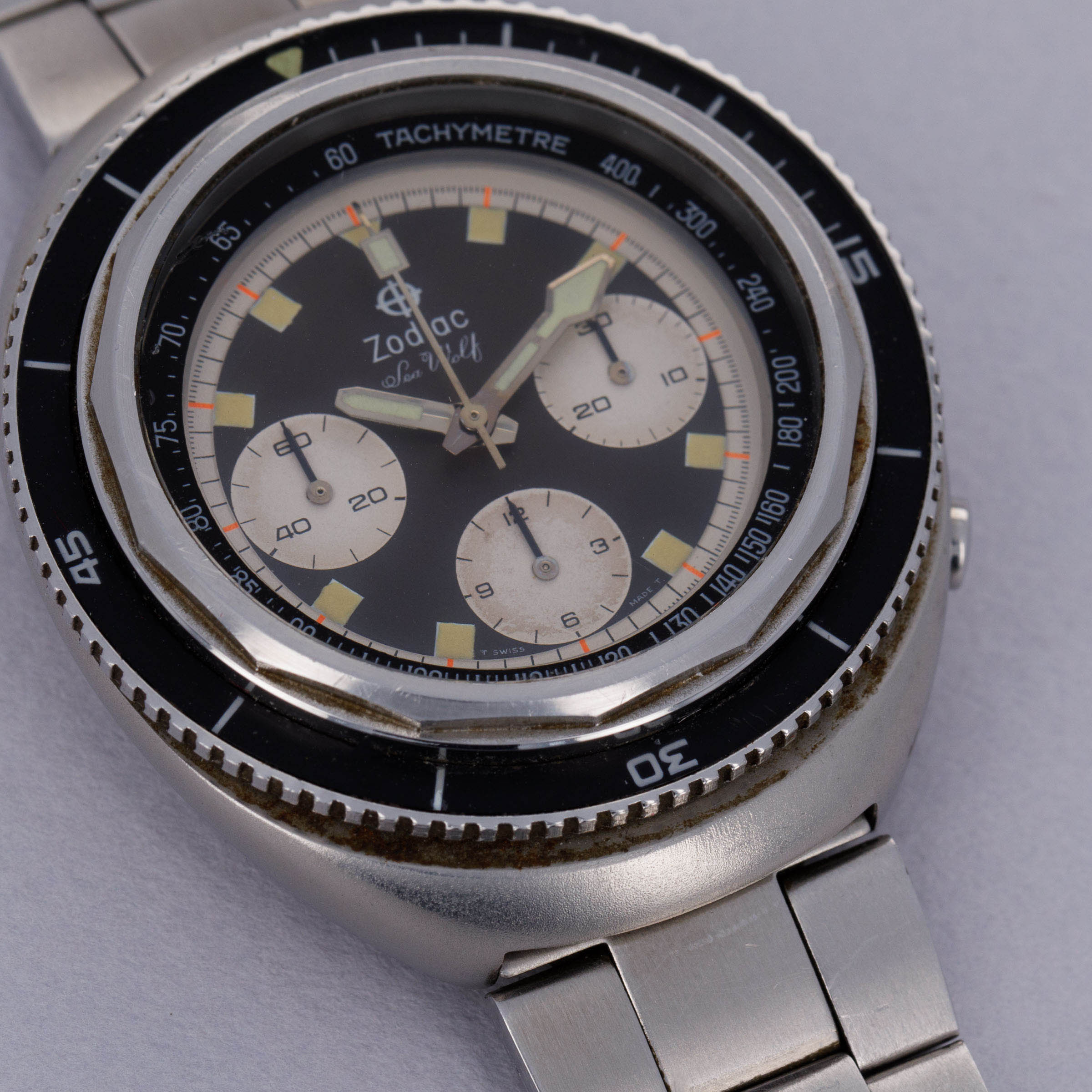 Zodiac Super Sea Wolf Chronograph Steel 872-843 Box and Papers