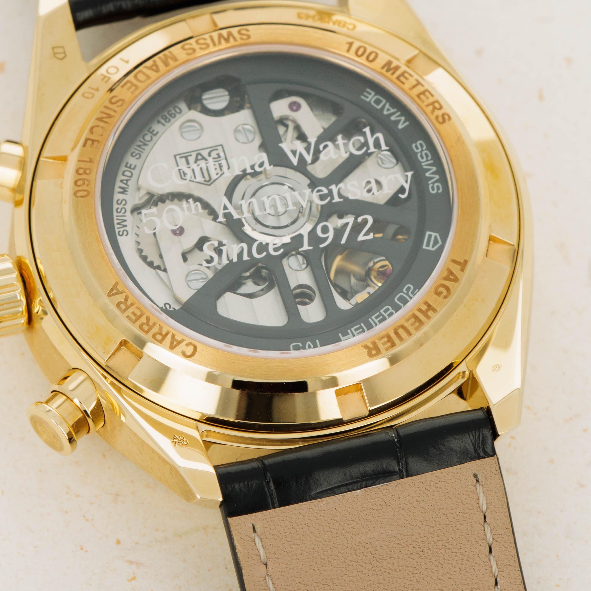 TAG Heuer Carrera Cortina 50th Anniversary 18k YG Jade-Albite Dial