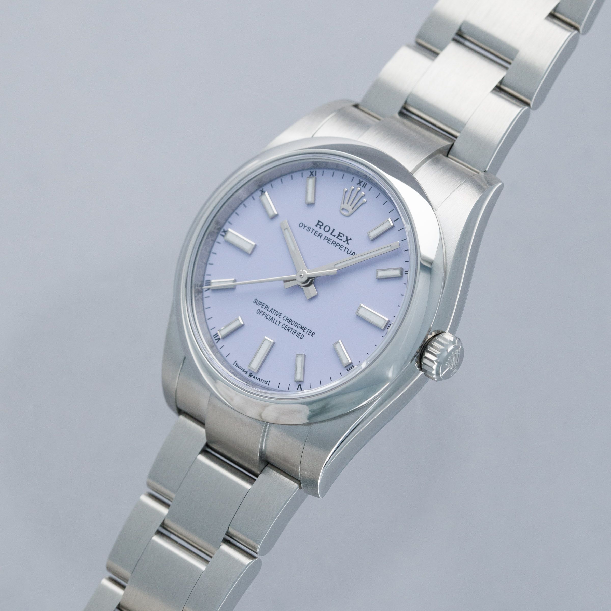 Rolex Oyster Perpetual 34 124200 Lavender Dial | Auctions | Loupe This