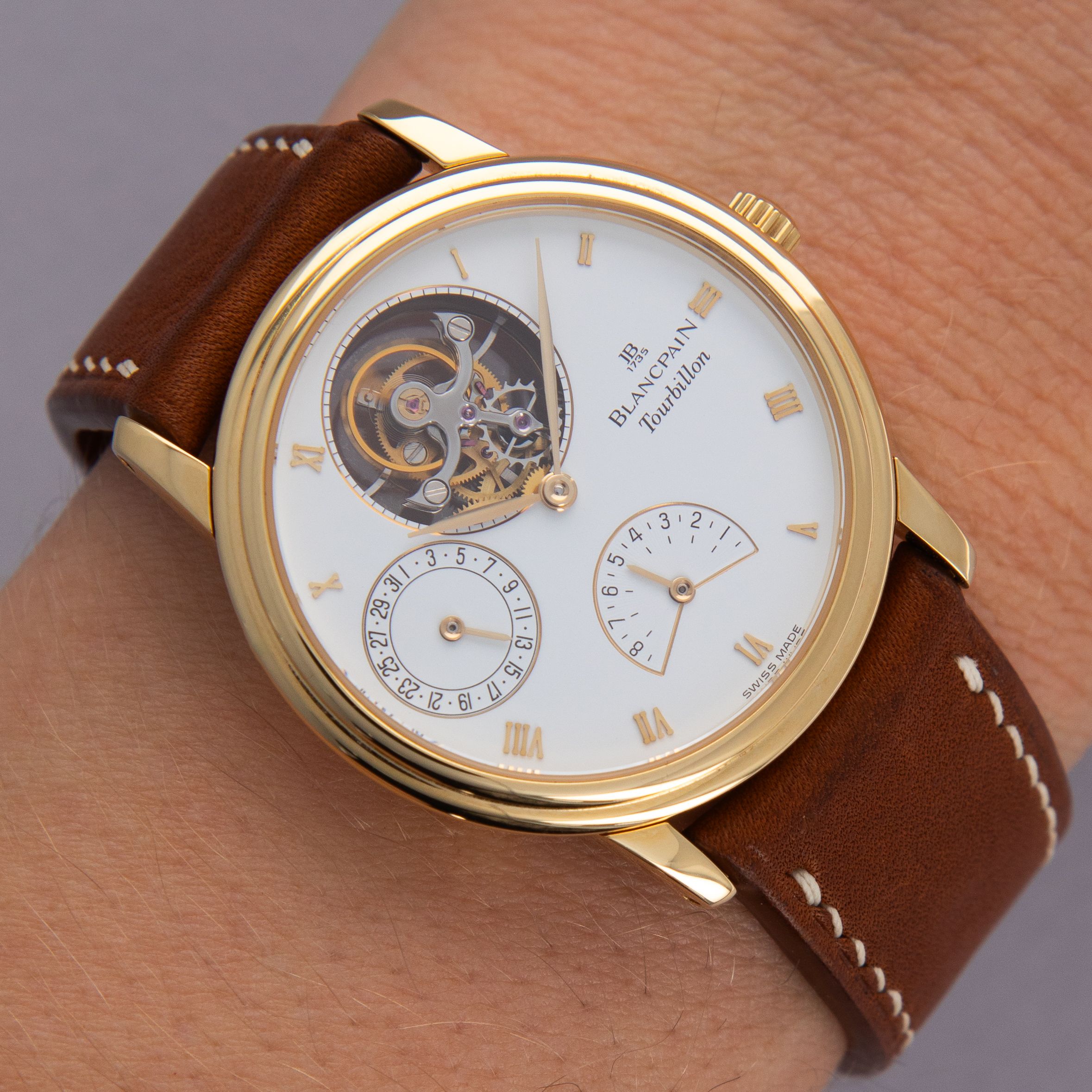 Blancpain Villeret Flying Tourbillon 8 Days 0023-1418-55 18k YG