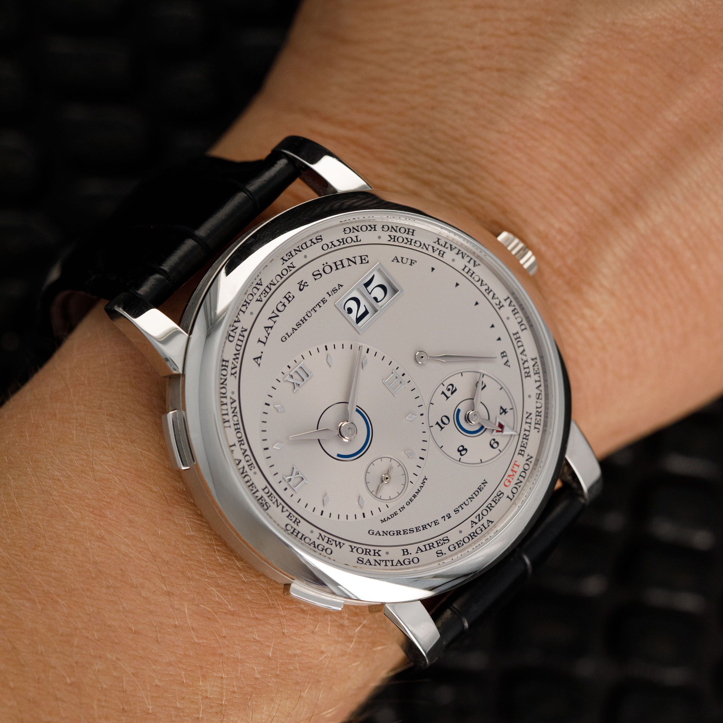 A. Lange & Söhne Lange 1 Time Zone 136.025 Rhodium Dial Platinum