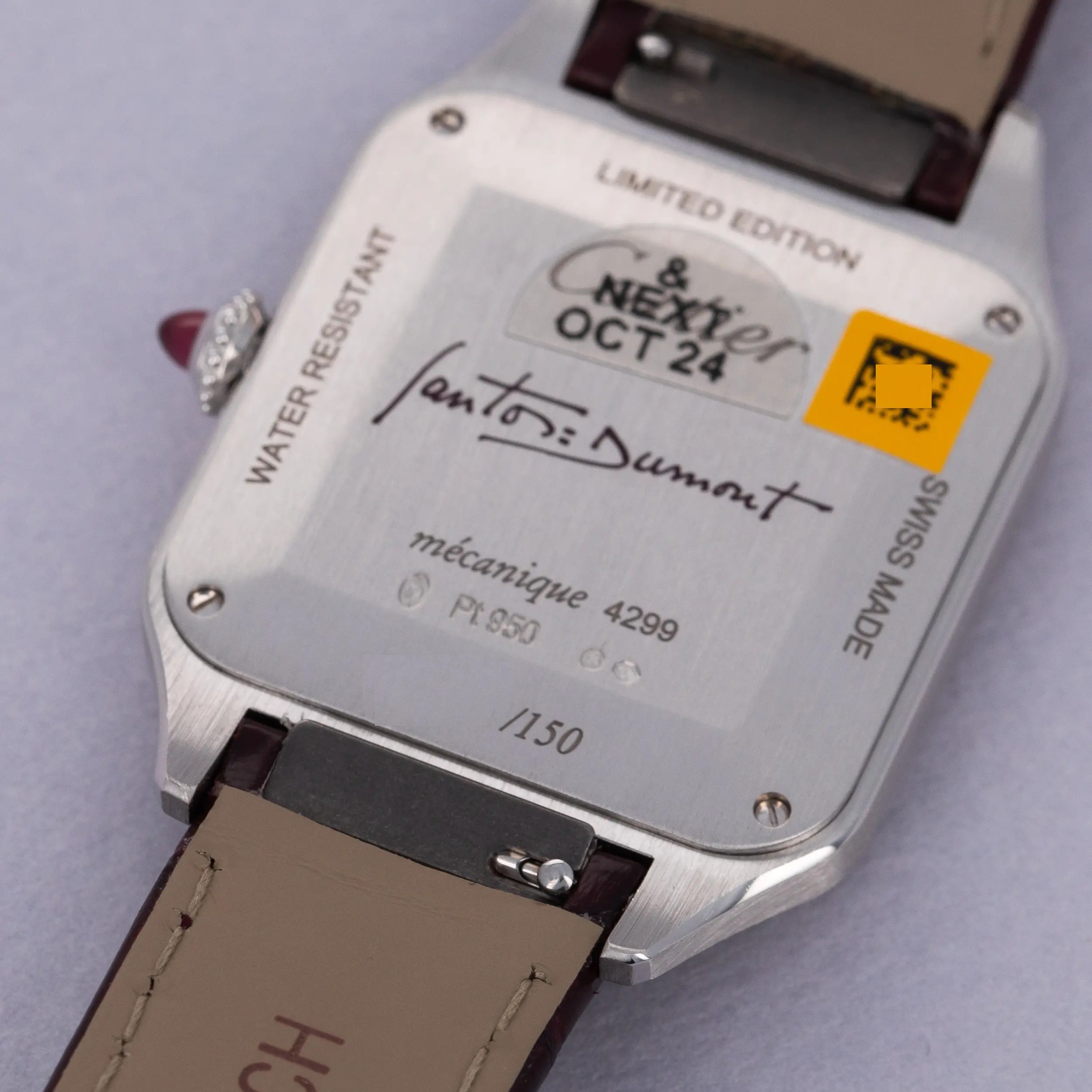 Cartier Santos Dumont Burgundy Lacquered Platinum CRWGSA0053