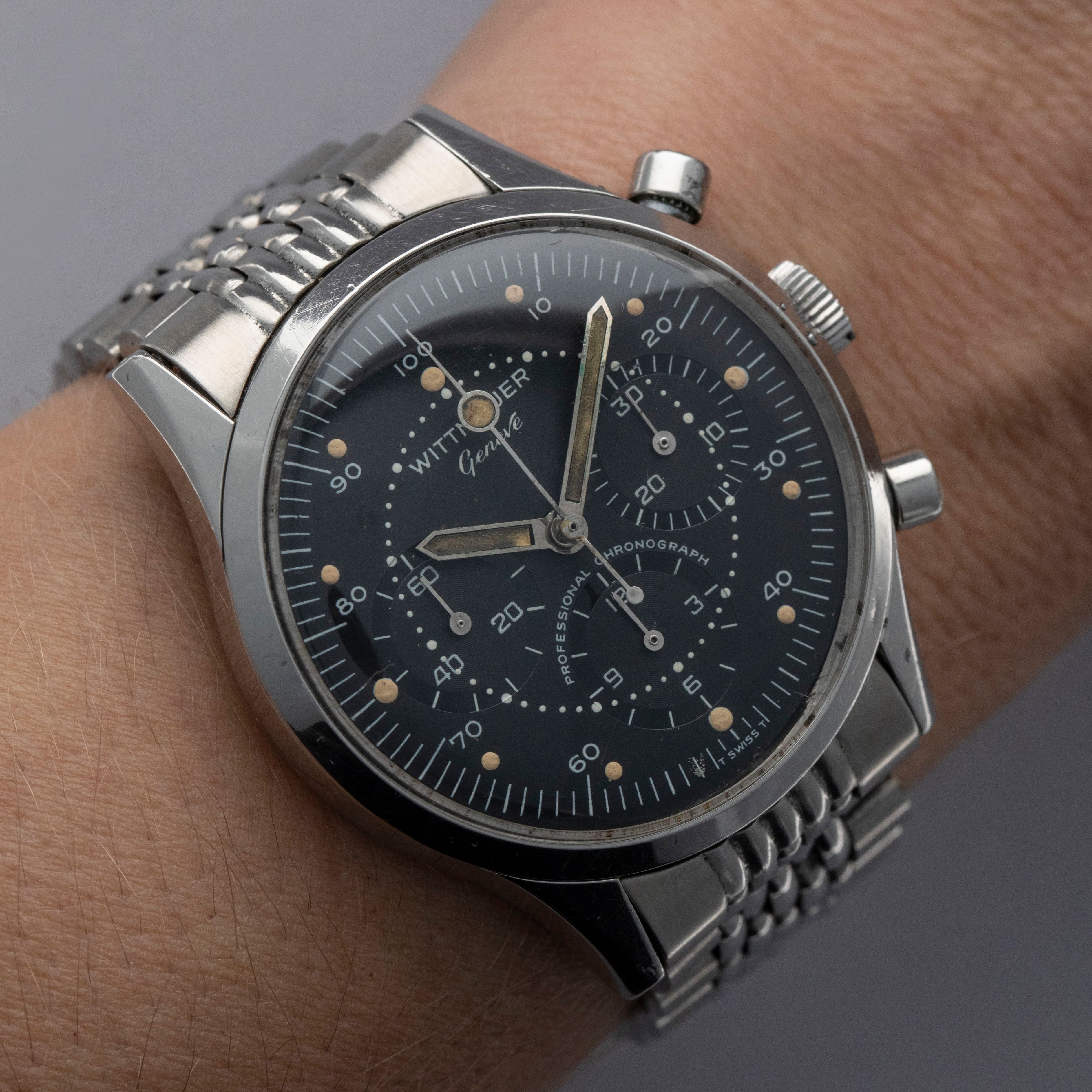 Wittnauer Professional Chronograph 242T Black Dial | Auctions