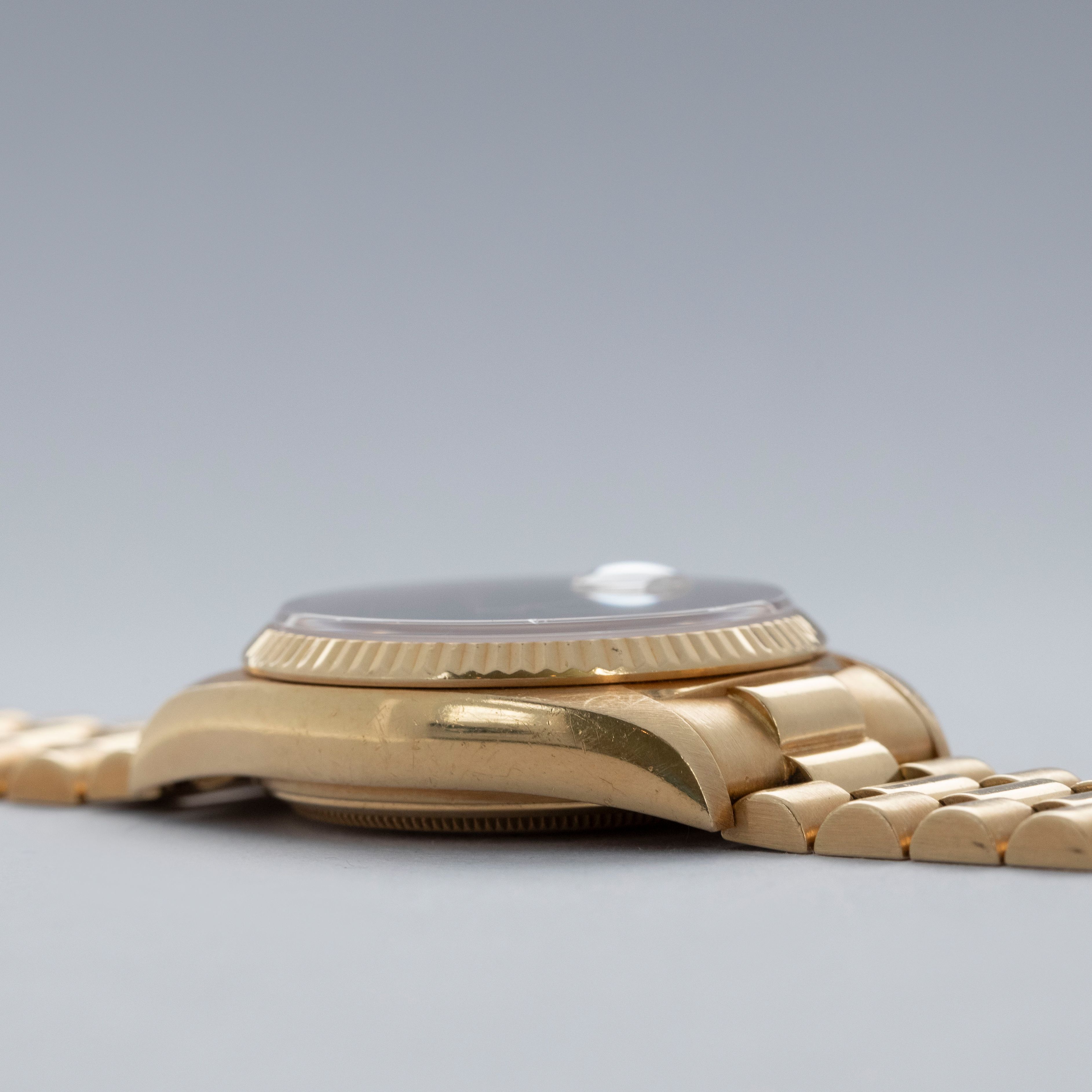 Rolex Day-Date 18038 Onyx Dial 18k YG | Auctions | Loupe This