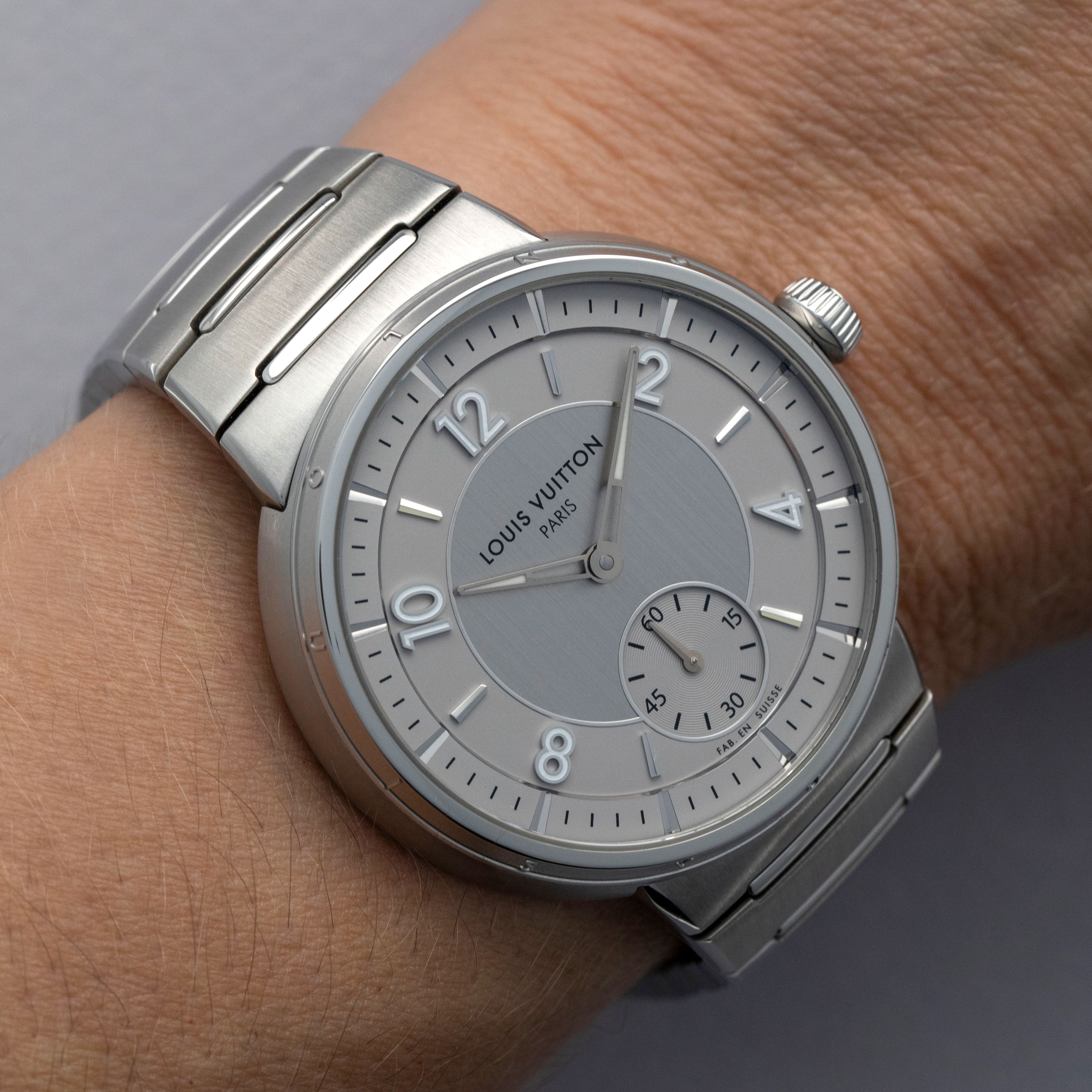 LOUIS VUITTON TAMBOUR W1ST10 SILVER DIAL STAINLESS STEEL