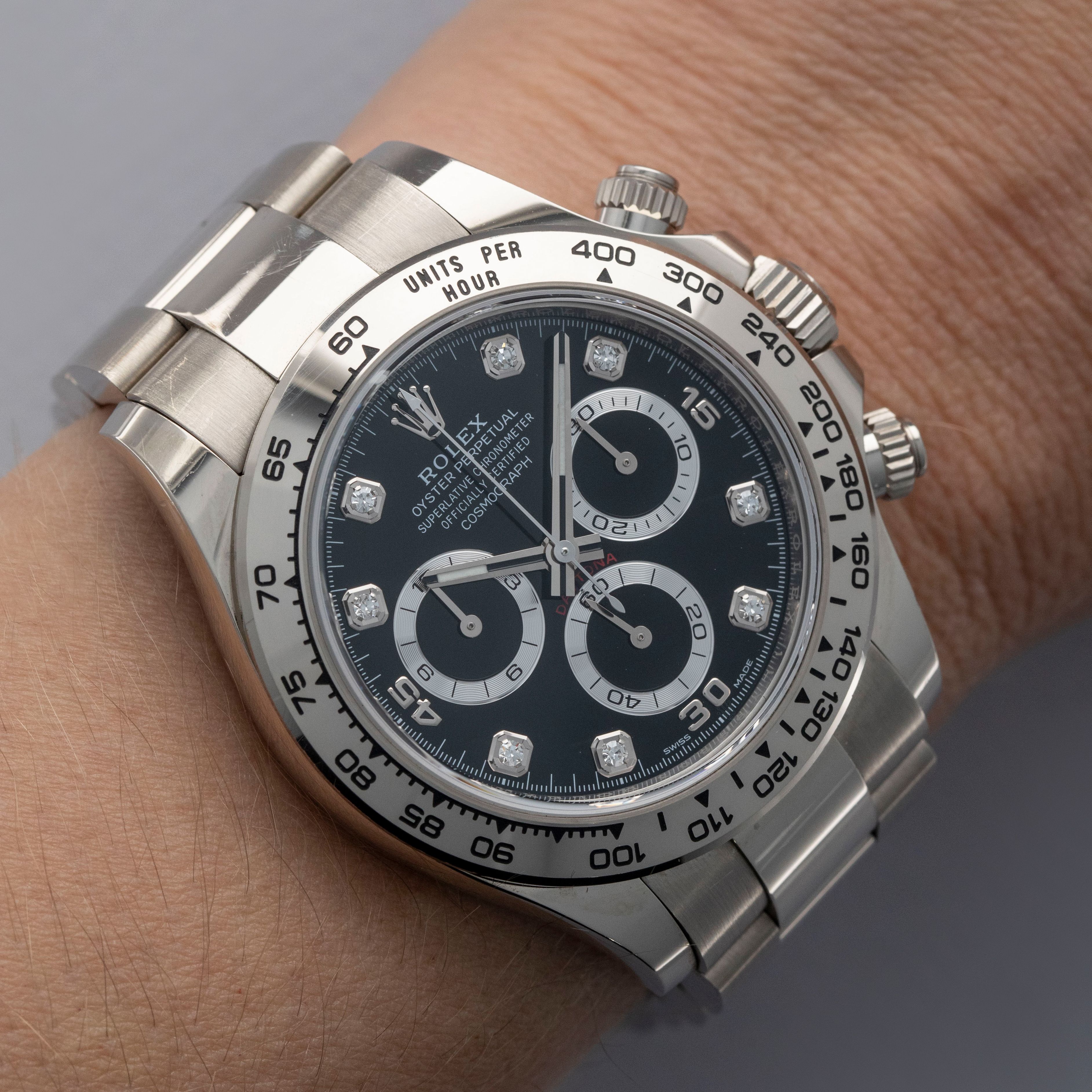 ポケページ Rolex Cosmograph Daytona 116509 Black Diamond Dial 18k WG
