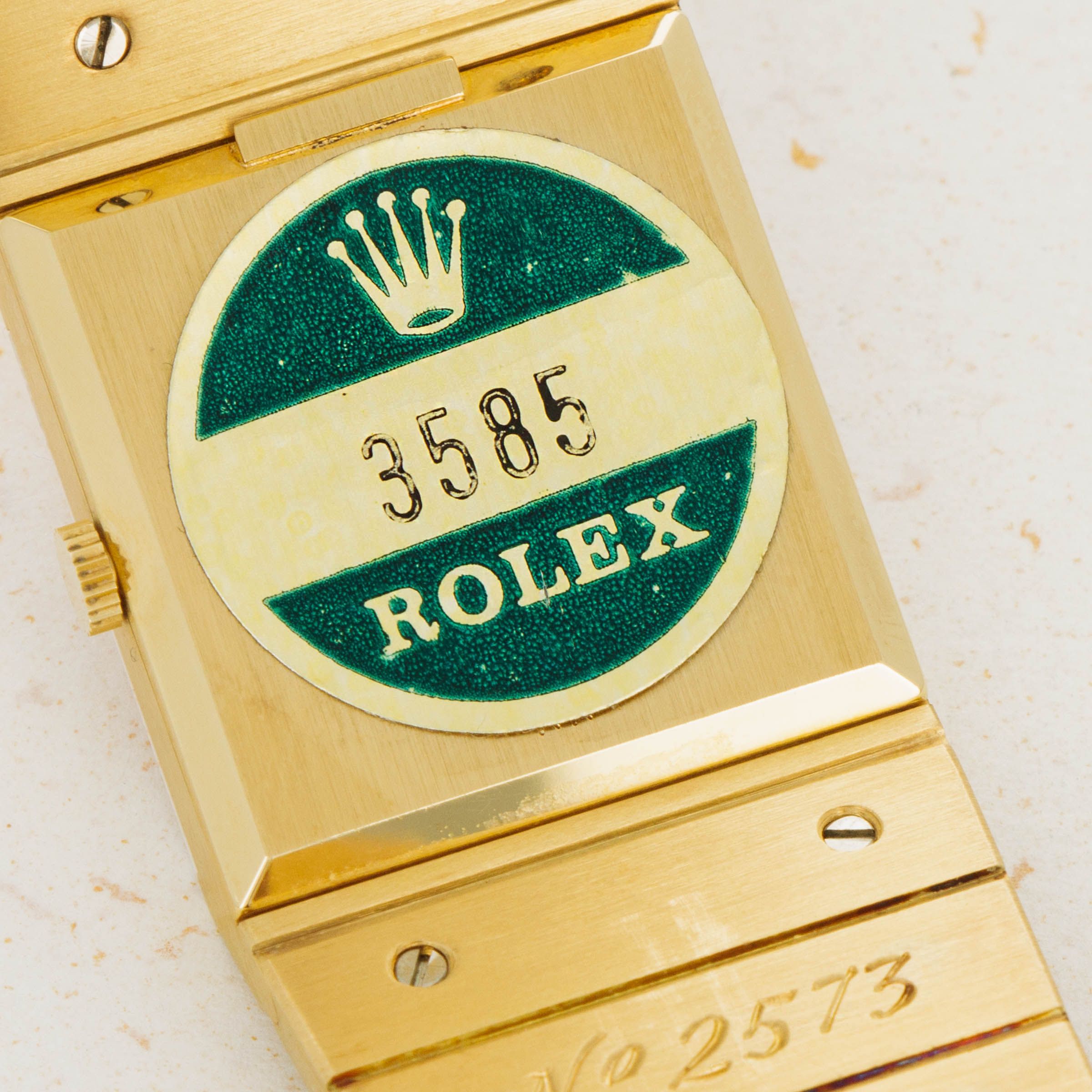 Rolex Queen Midas 3585 Coral Dial Green Khanjar Like New