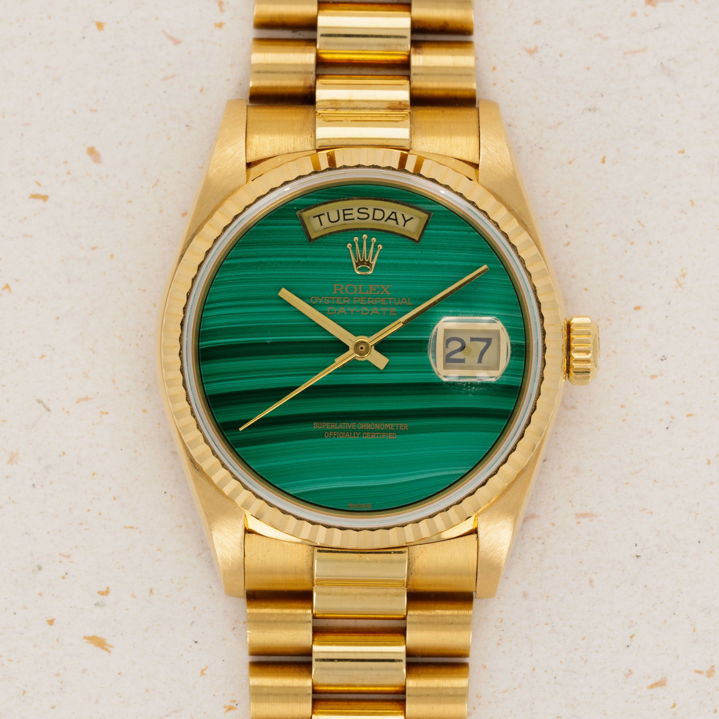 Malachite discount dial rolex