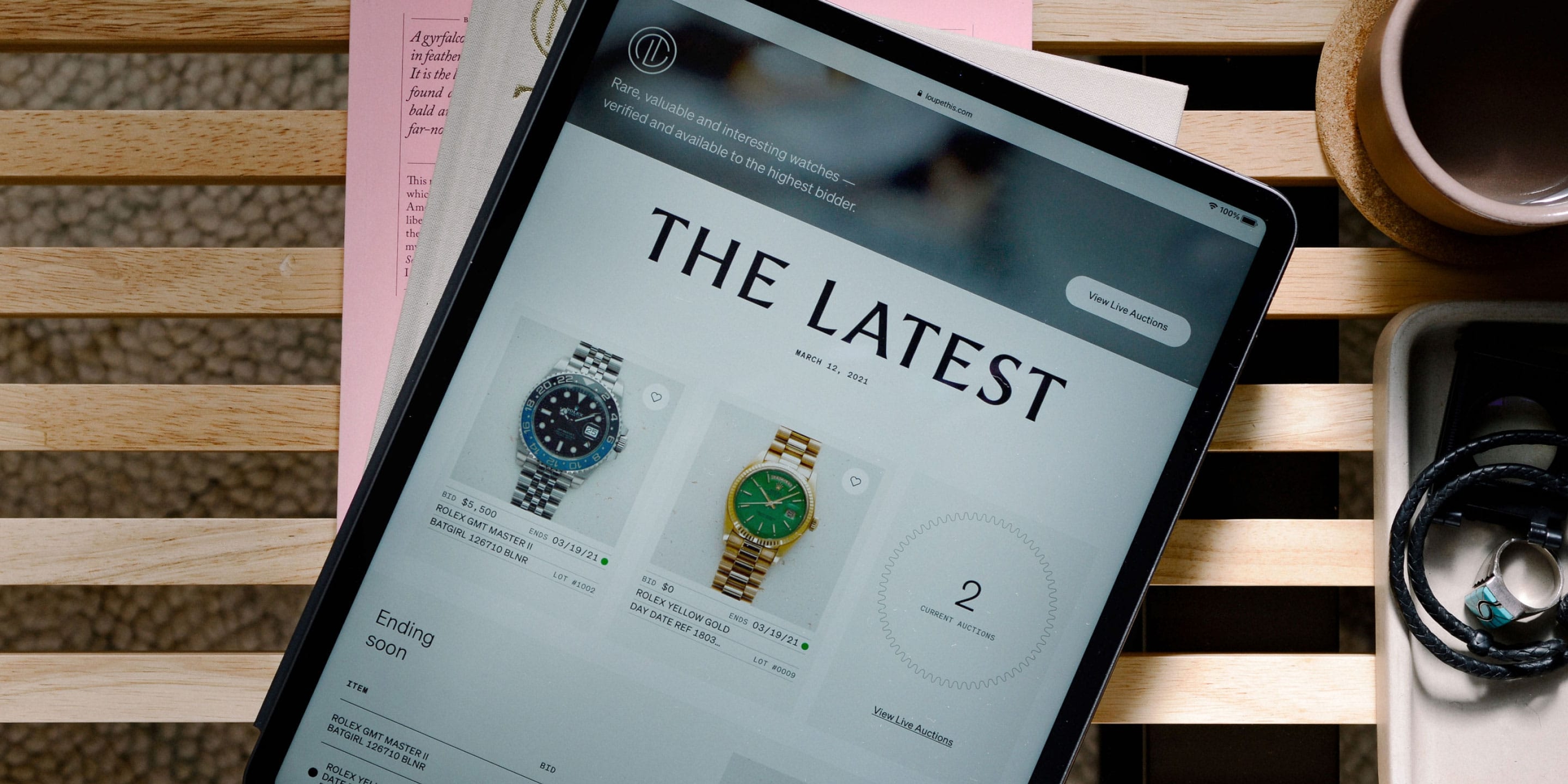 A users browses watches on an iPad