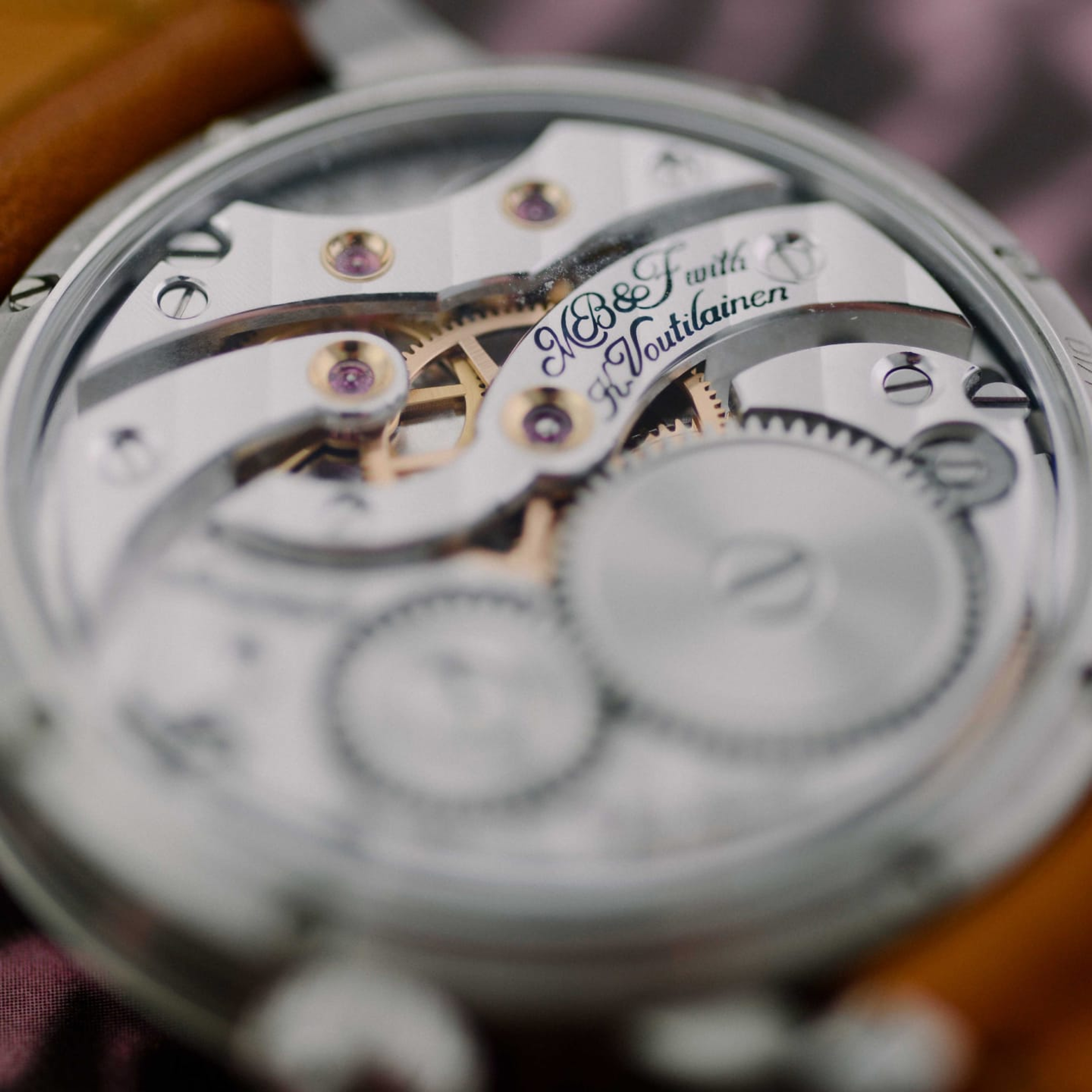 Close up of watch gears