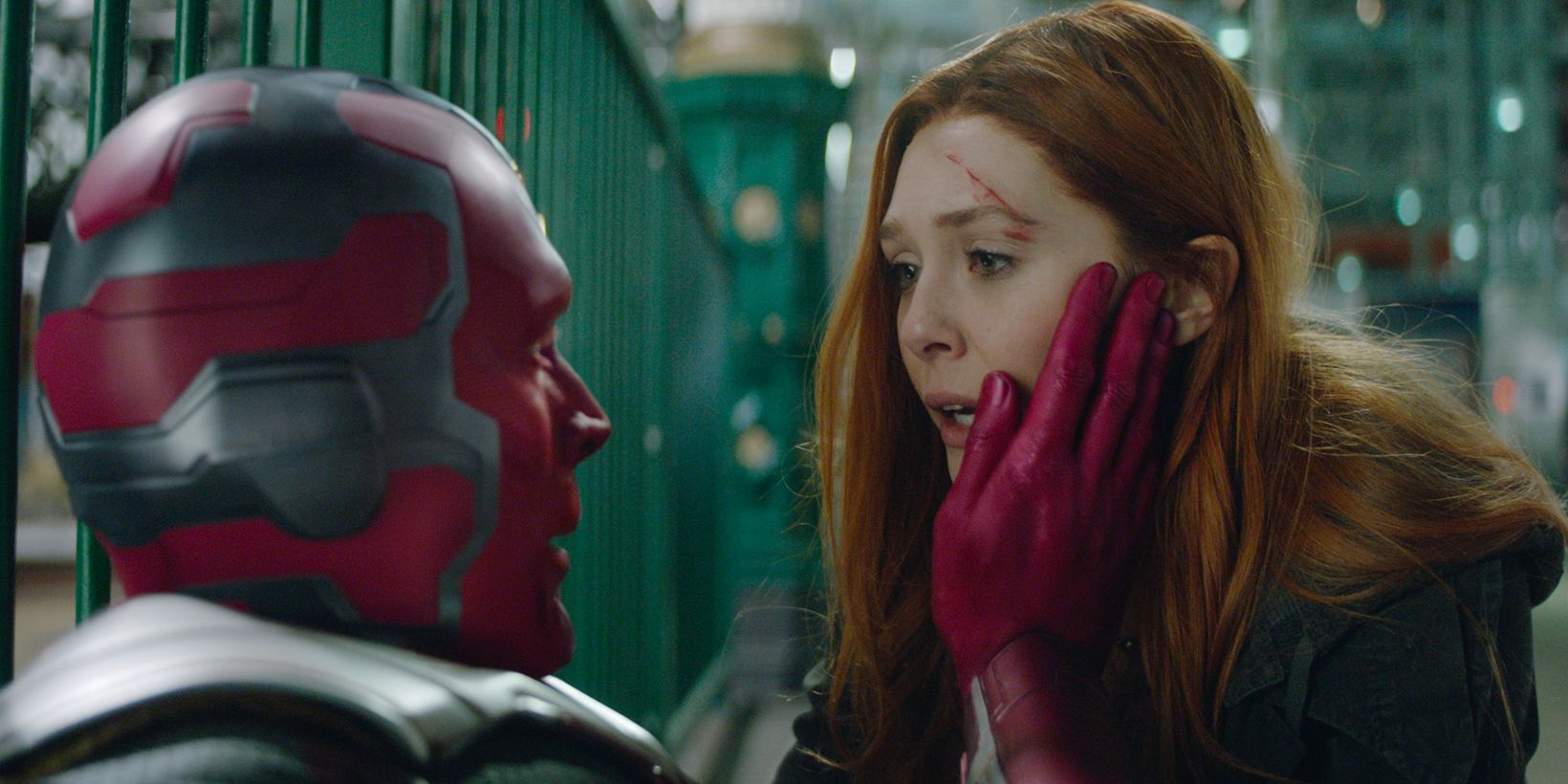 Paul Bettany og Elizabeth Olsen i Avengers: Infinity War