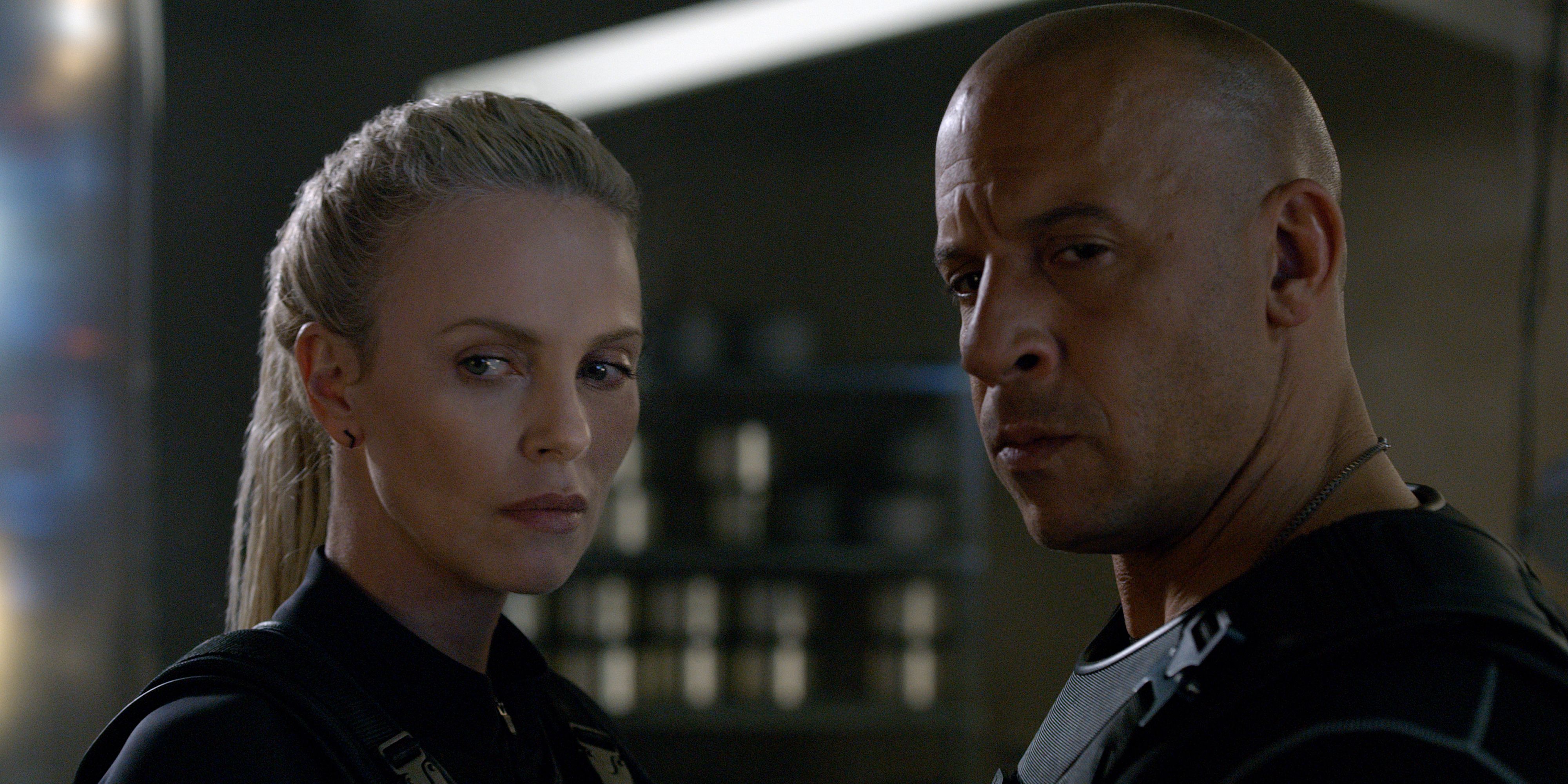 Charlize Theron og Vin Diesel i Fast & Furious 8