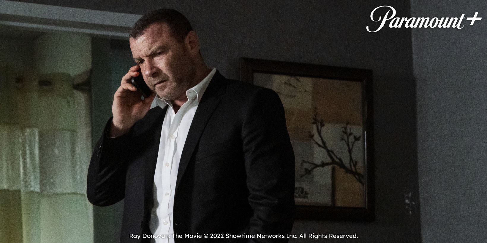 Ray Donovan: The Movie med Paramount+-logo og legal lines