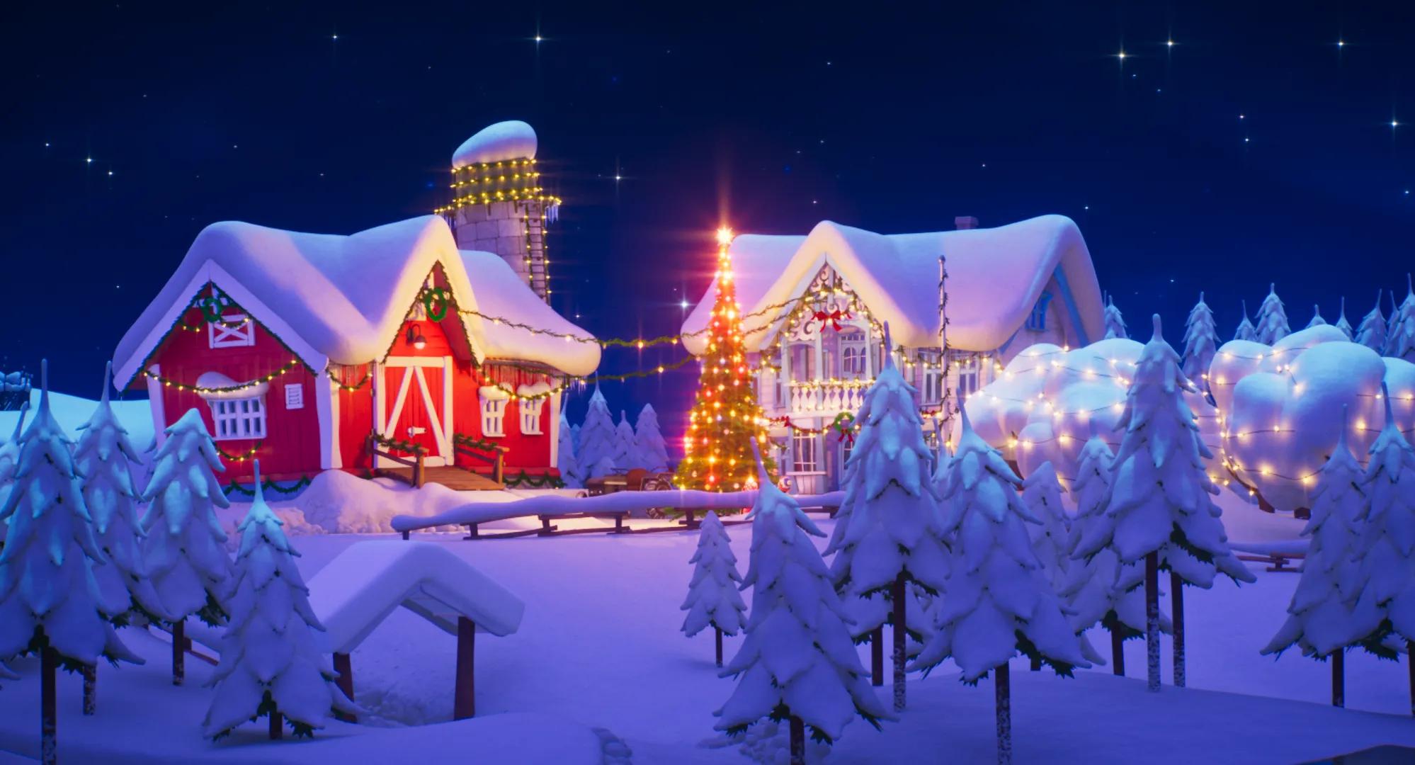 a house with christmas lights