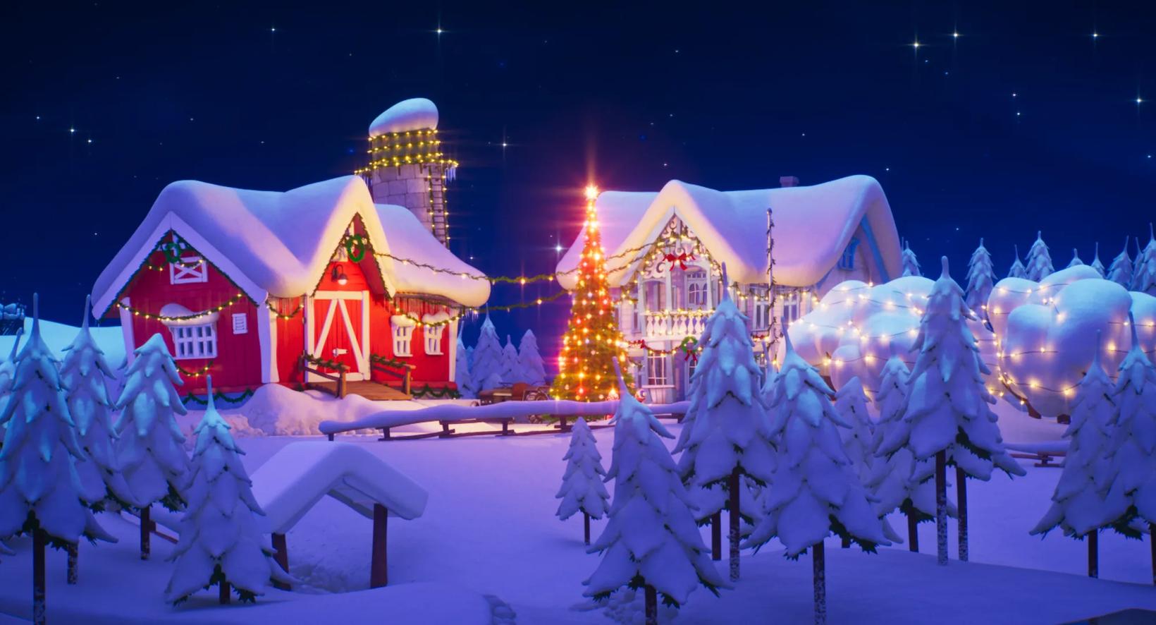 a house with christmas lights