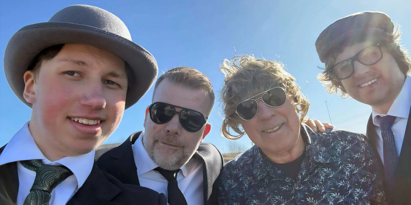 Fra innspillingen av Olsenbanden og statshemmeligheten