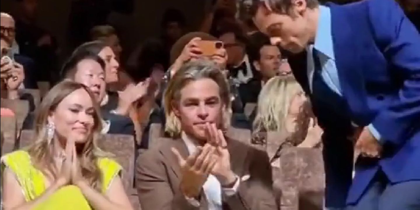 Olivia Wilde, Chris Pine og Harry Styles under filmfestivalen i Venezia