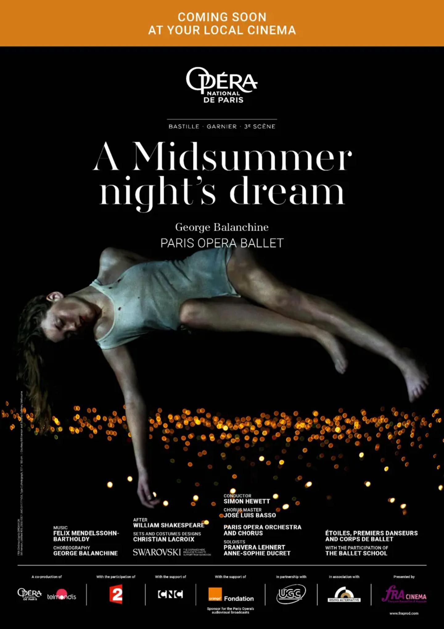 Plakat for 'En midtsommernattsdrøm - Opera Paris'