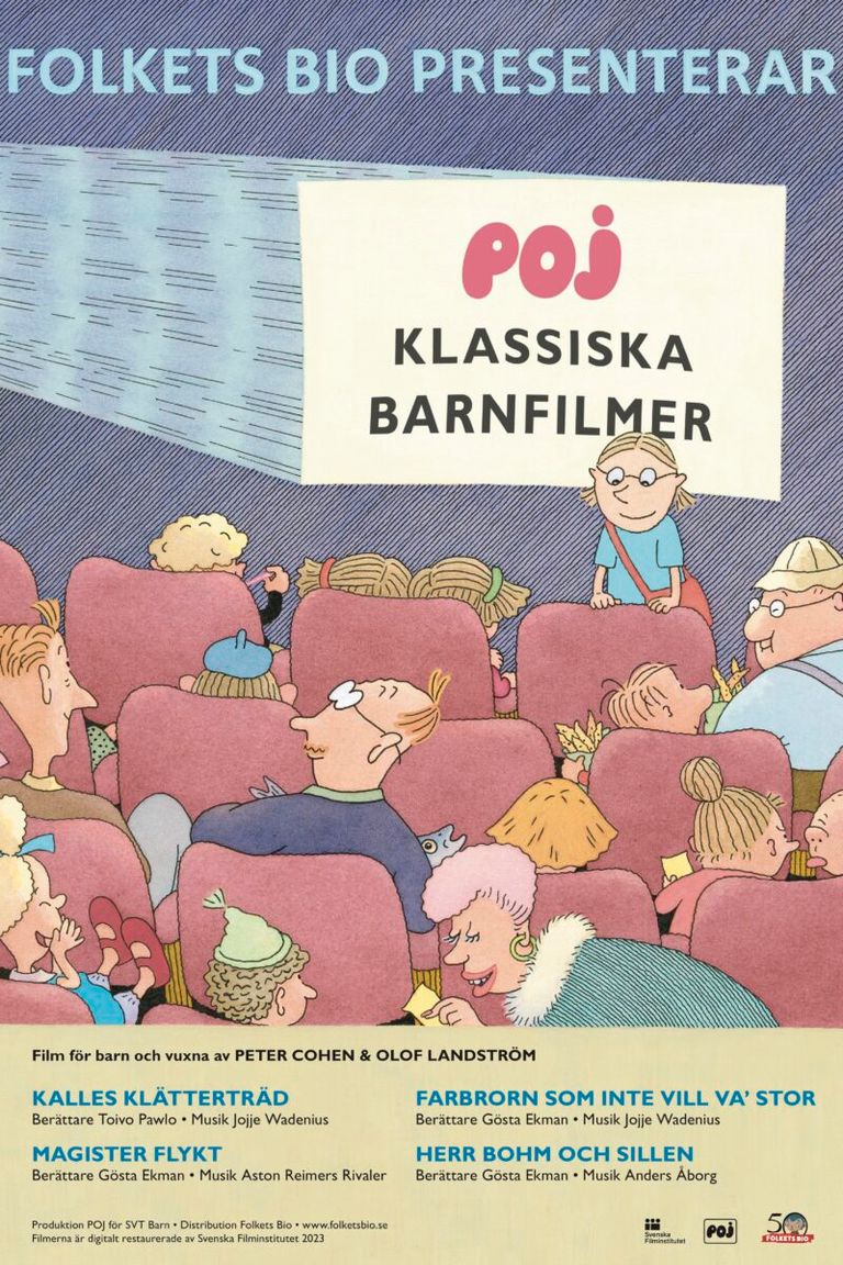 Plakat for 'KALLES KLATTERTRÄD, LÆRER FLUKT & CO'