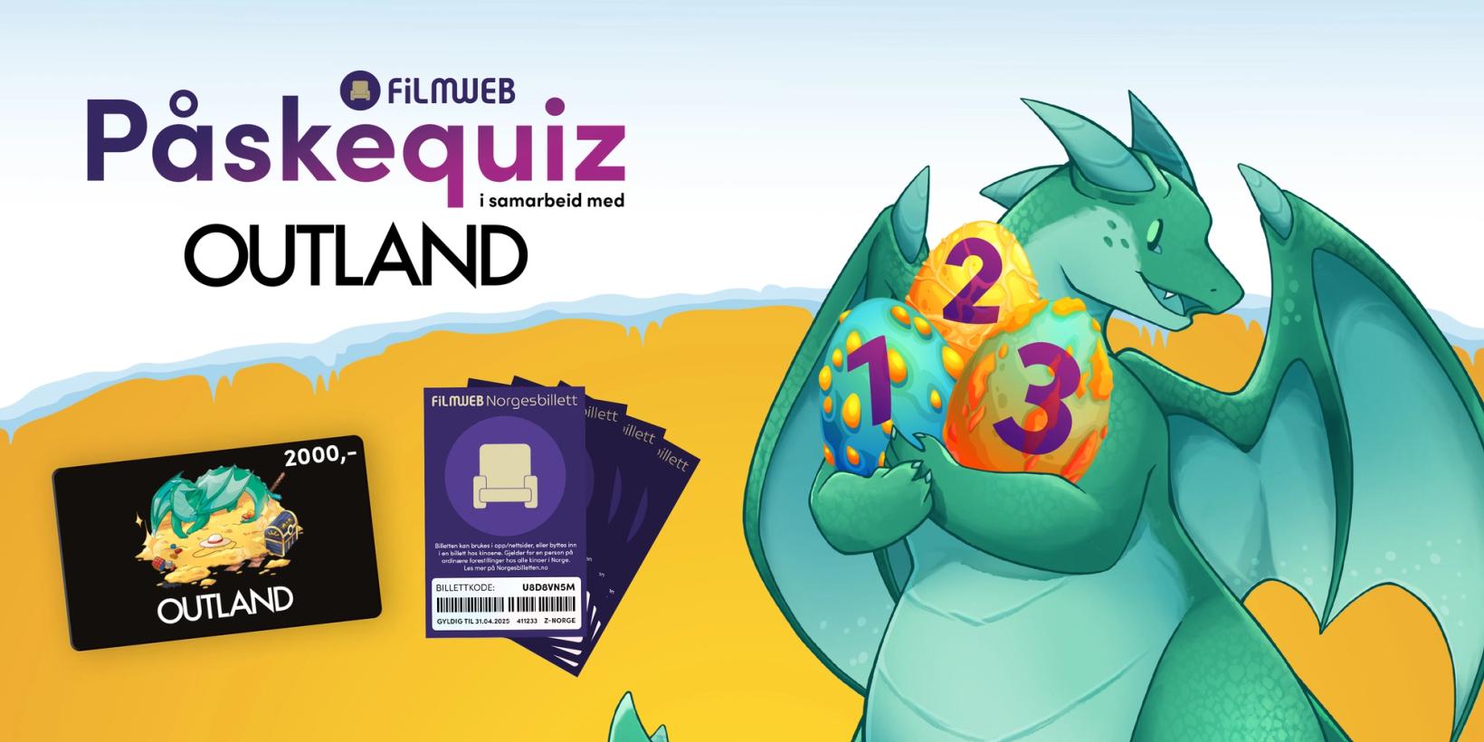 FIlmweb Påskequiz 2024 i samarbeid med Outland – vinn Outland-gavekort og kinobilletter!