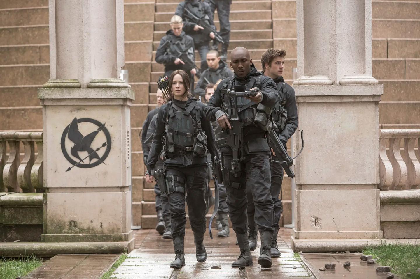 Mahershala Ali et al. in black uniforms