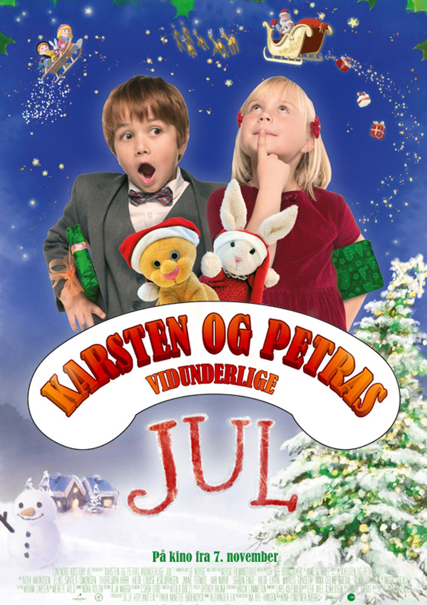 Plakat for 'Karsten og Petras vidunderlige jul'