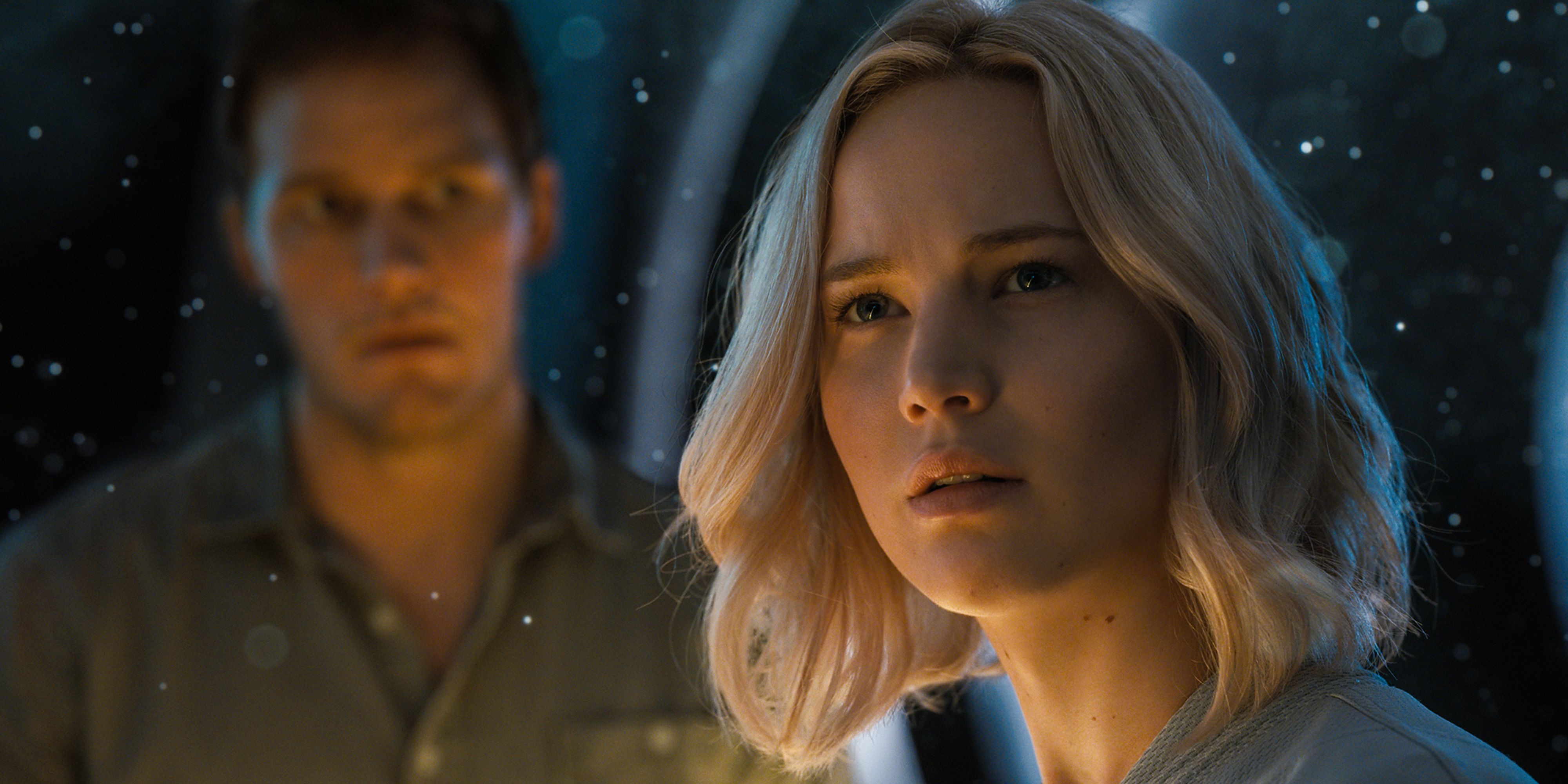 Chris Pratt og Jennifer Lawrence i Passengers