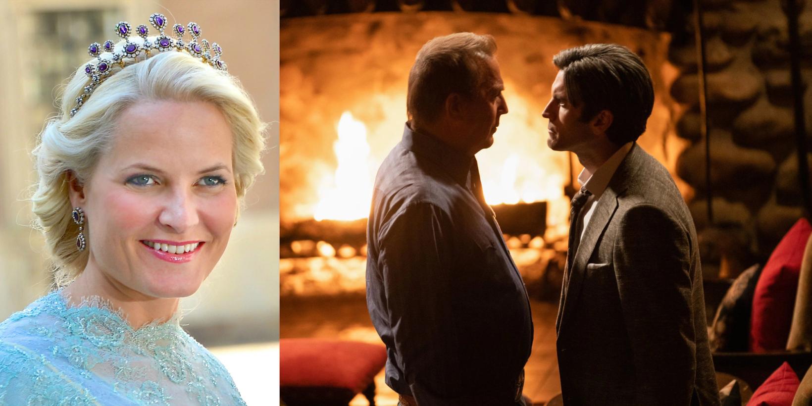 Mette Marit/Kevin Costner og Wes Bentley i Yellowstone