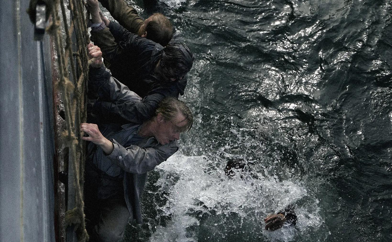 a group of people in the water