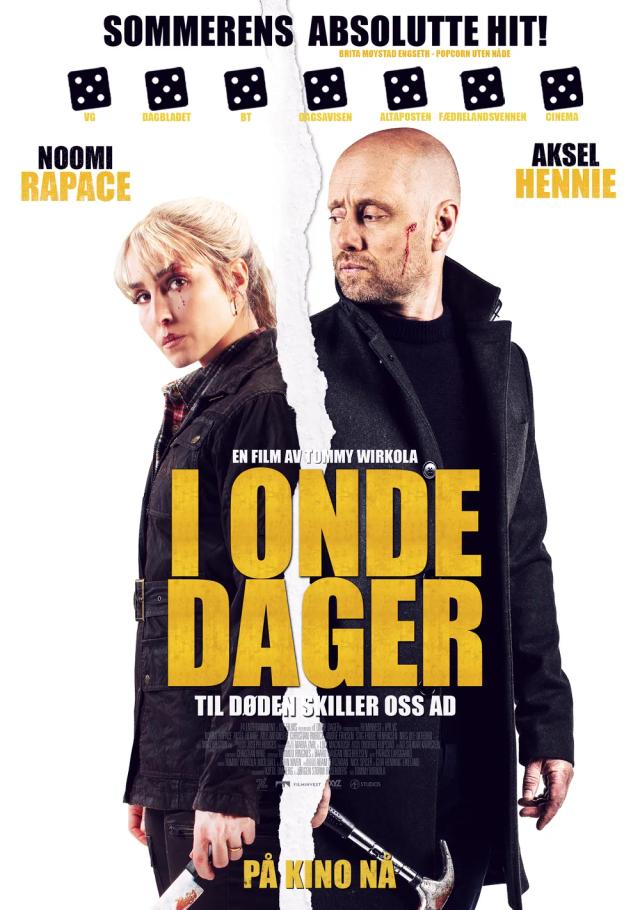 Aksel Hennie and woman holding a gun