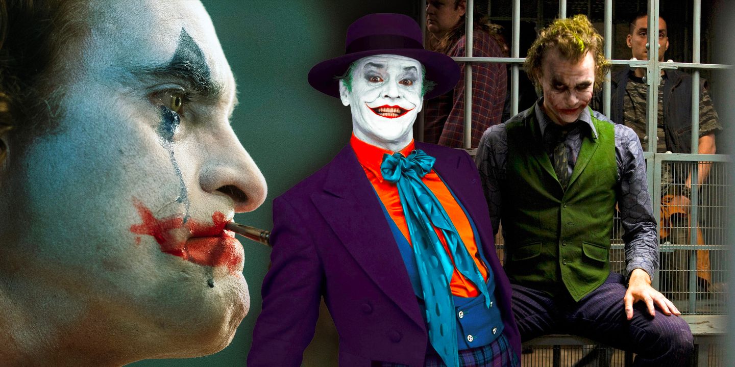 Joaquin Phoenix, Jack Nicholson og Heath Ledger som the Joker/Jokeren
