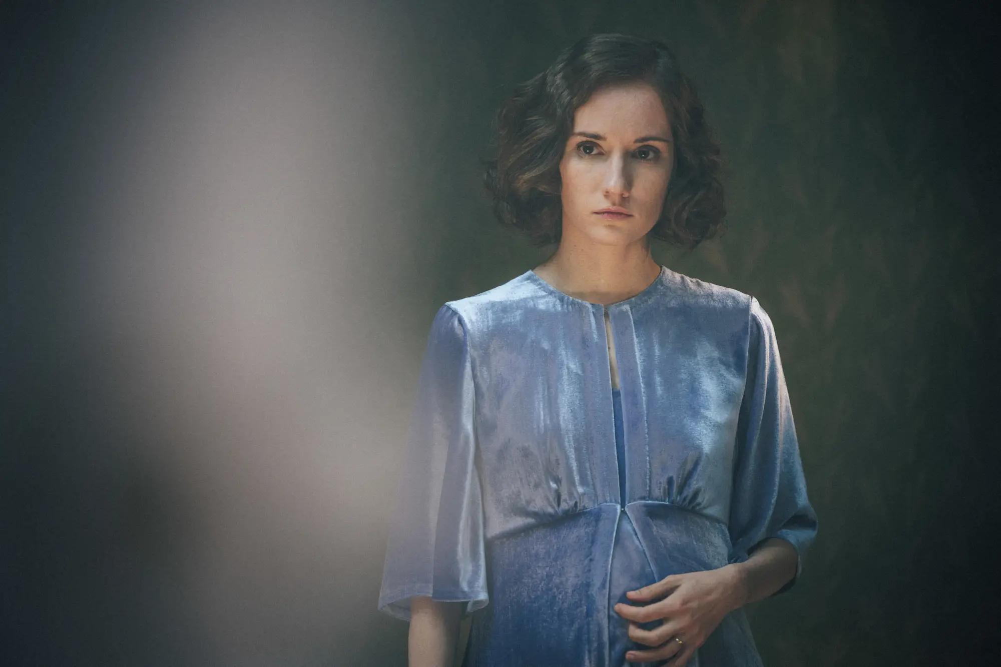 Eliska Krenková in a blue shirt