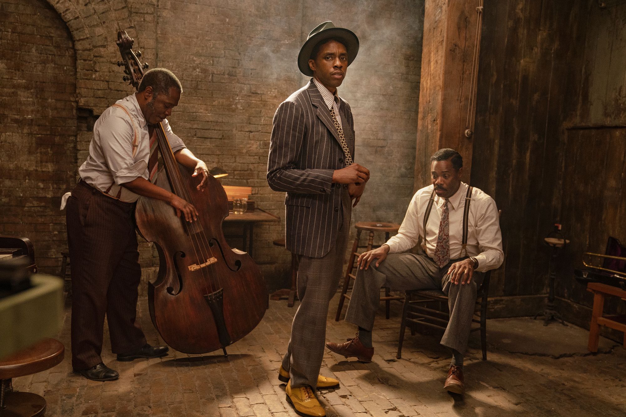 Michael Potts, Chadwick Boseman og Colman Domingo i Ma Raineys Black Bottom