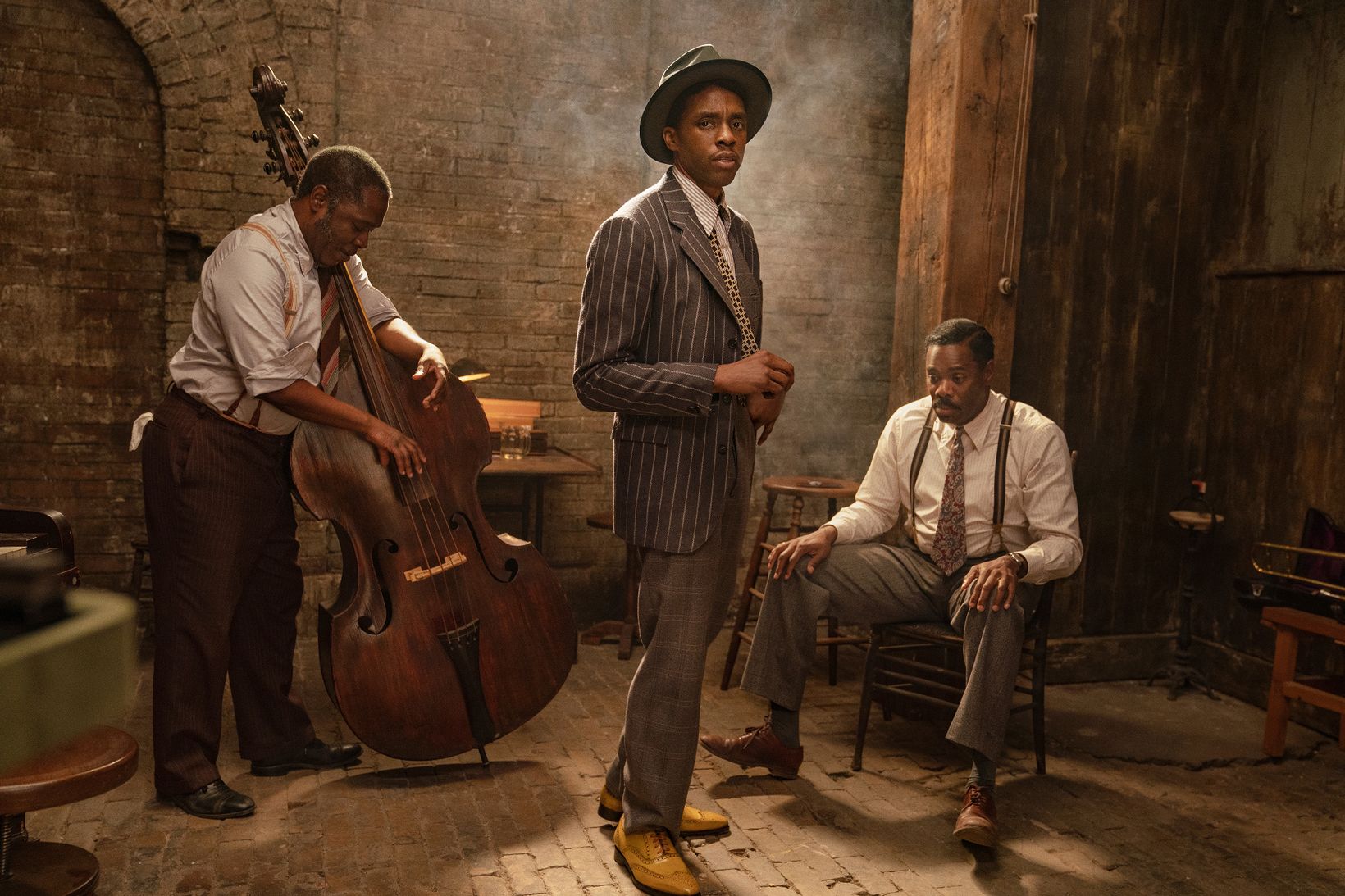 Michael Potts, Chadwick Boseman og Colman Domingo i Ma Raineys Black Bottom